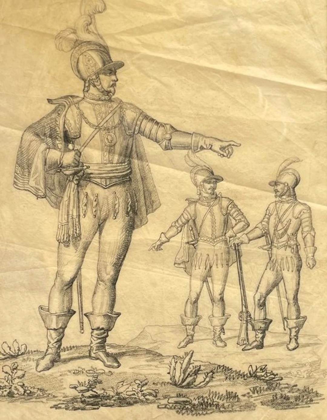 Ecole Française (XIXe) - Etude de Soldats - militaires - Dessin Neoclassique (Vendu sans prix de reserve)