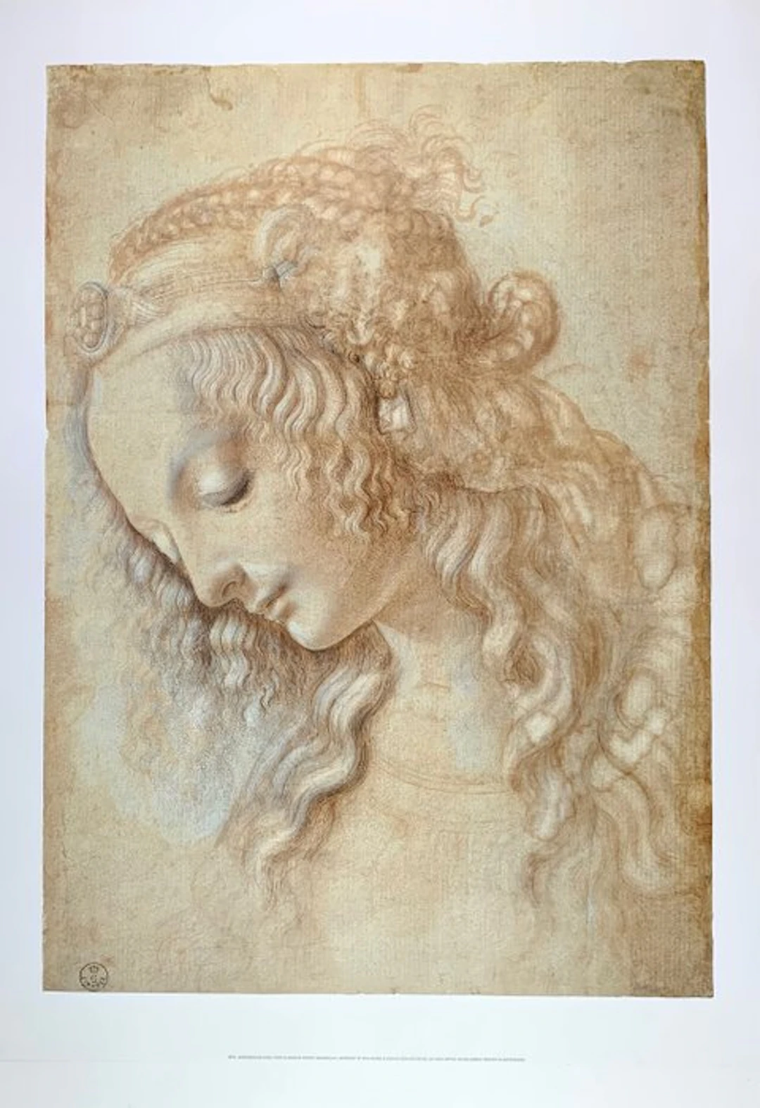Leonardo da Vinci - Testa di Donna, Woman's head - Artprint - 80 x 60 cm