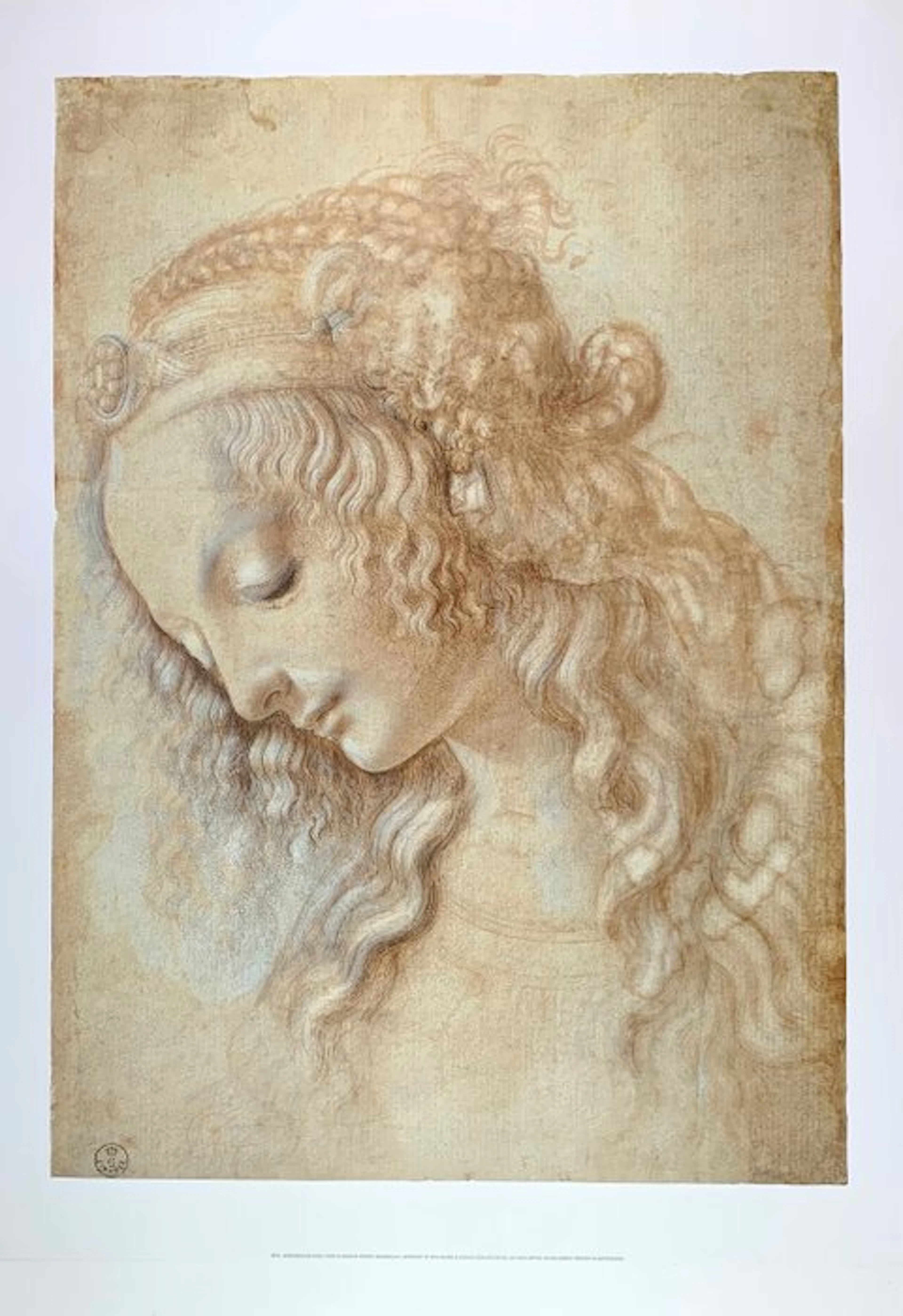 Leonardo da Vinci - Testa di Donna, Woman's head - Artprint - 80 x 60 cm