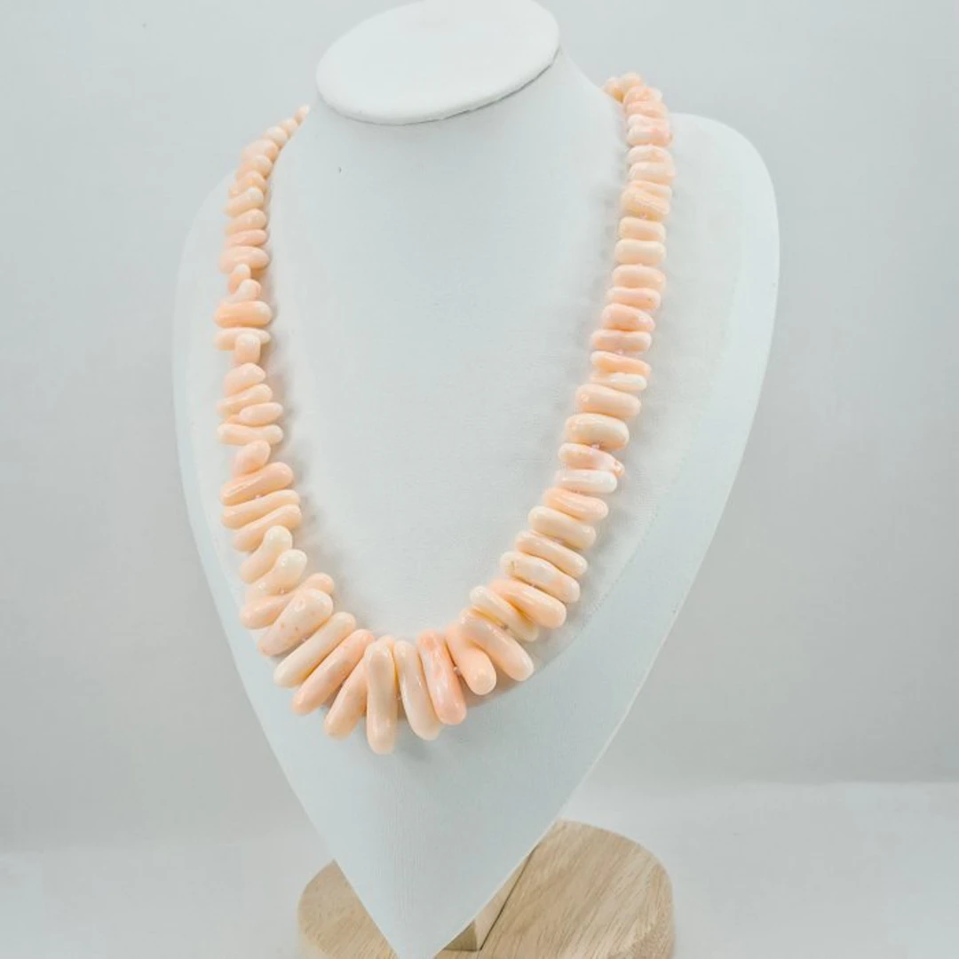 Coral - Silver, Gold-plated - Necklace - PINK CORAL