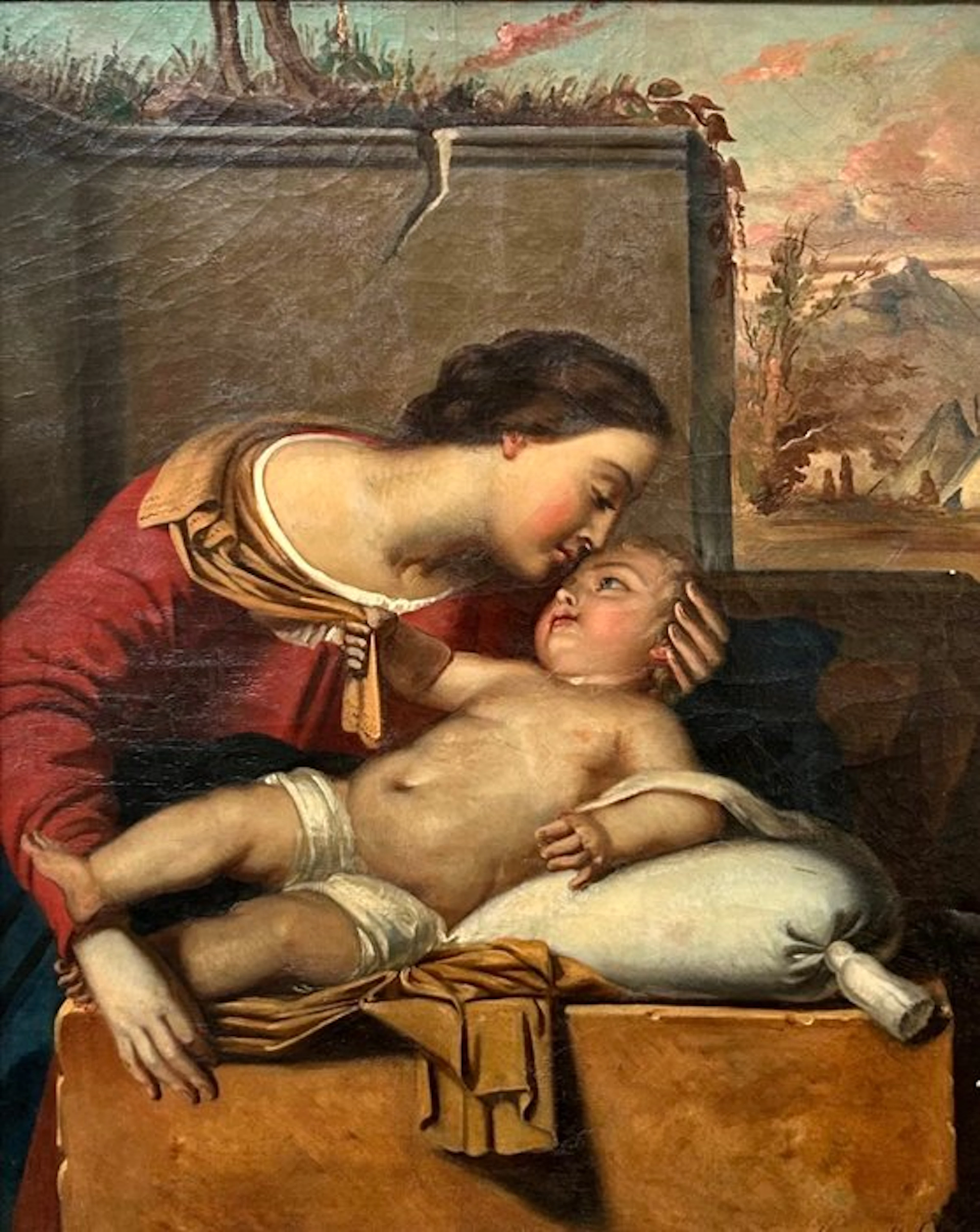 French school (XIX) - Tenerezza materna – Madre con bambino