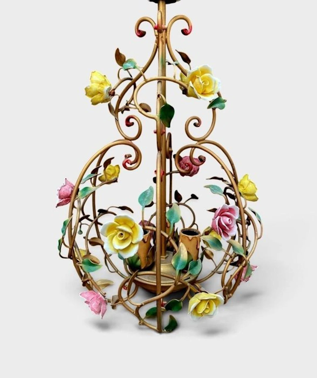 Chandelier - Capodimonte flowers, vintage elegance, 6 lights