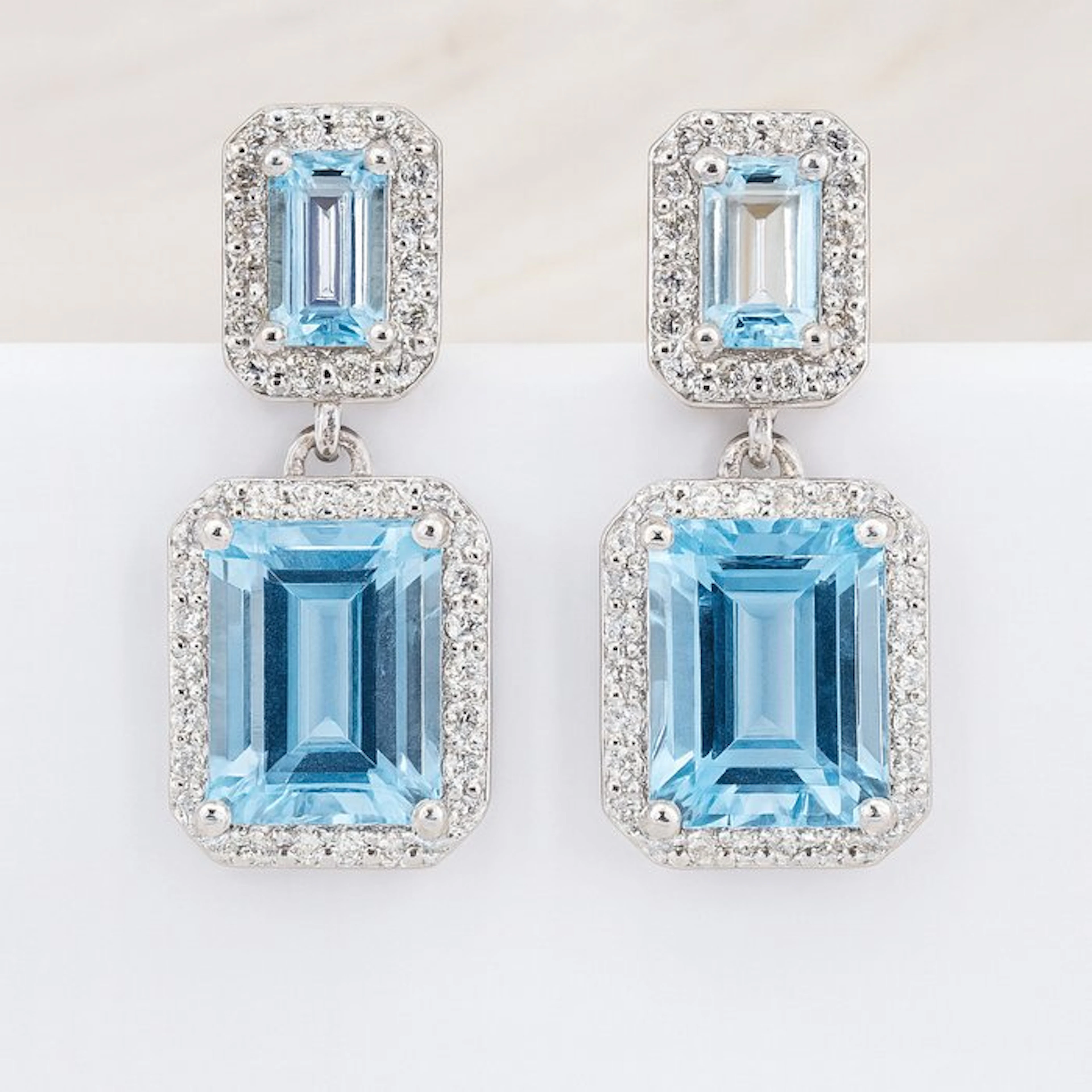 No reserve price - Earrings Gold-plated Topaz - Topaz - 18kt Gold Plated