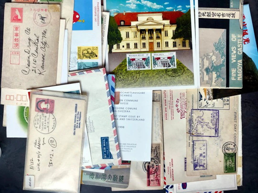 World - (59-9) World stamps (Asia) FDC letters and stamp...