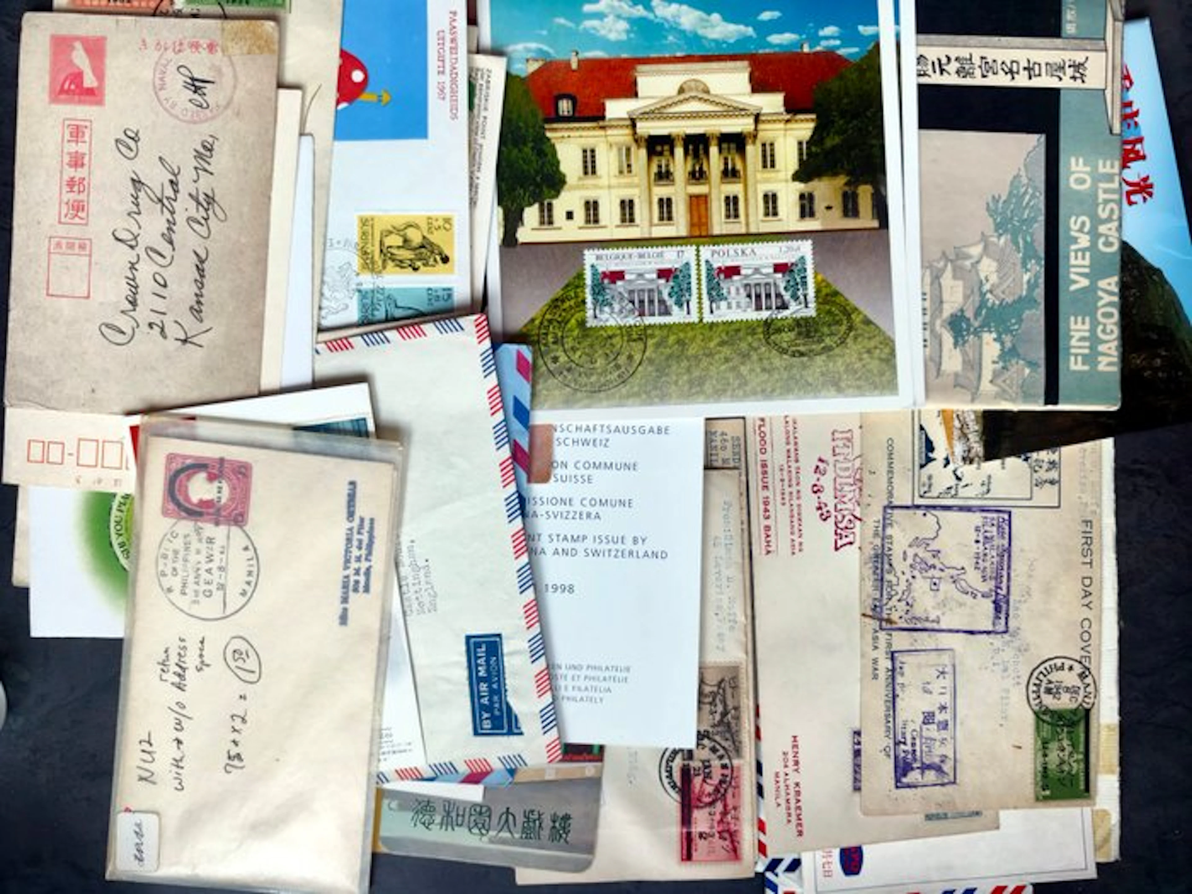 World - (59-9) World stamps (Asia) FDC letters and stamp...