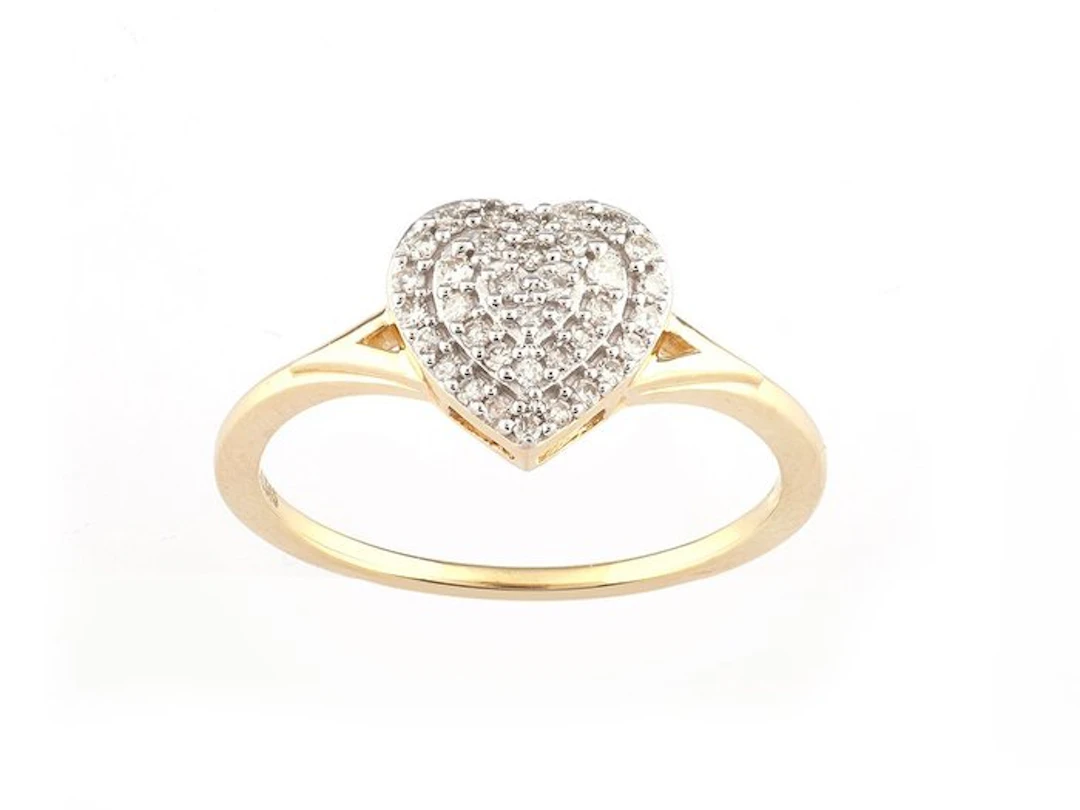 Ring - 14 kt. Yellow gold - 0.18ct. tw. Diamond (Natural)