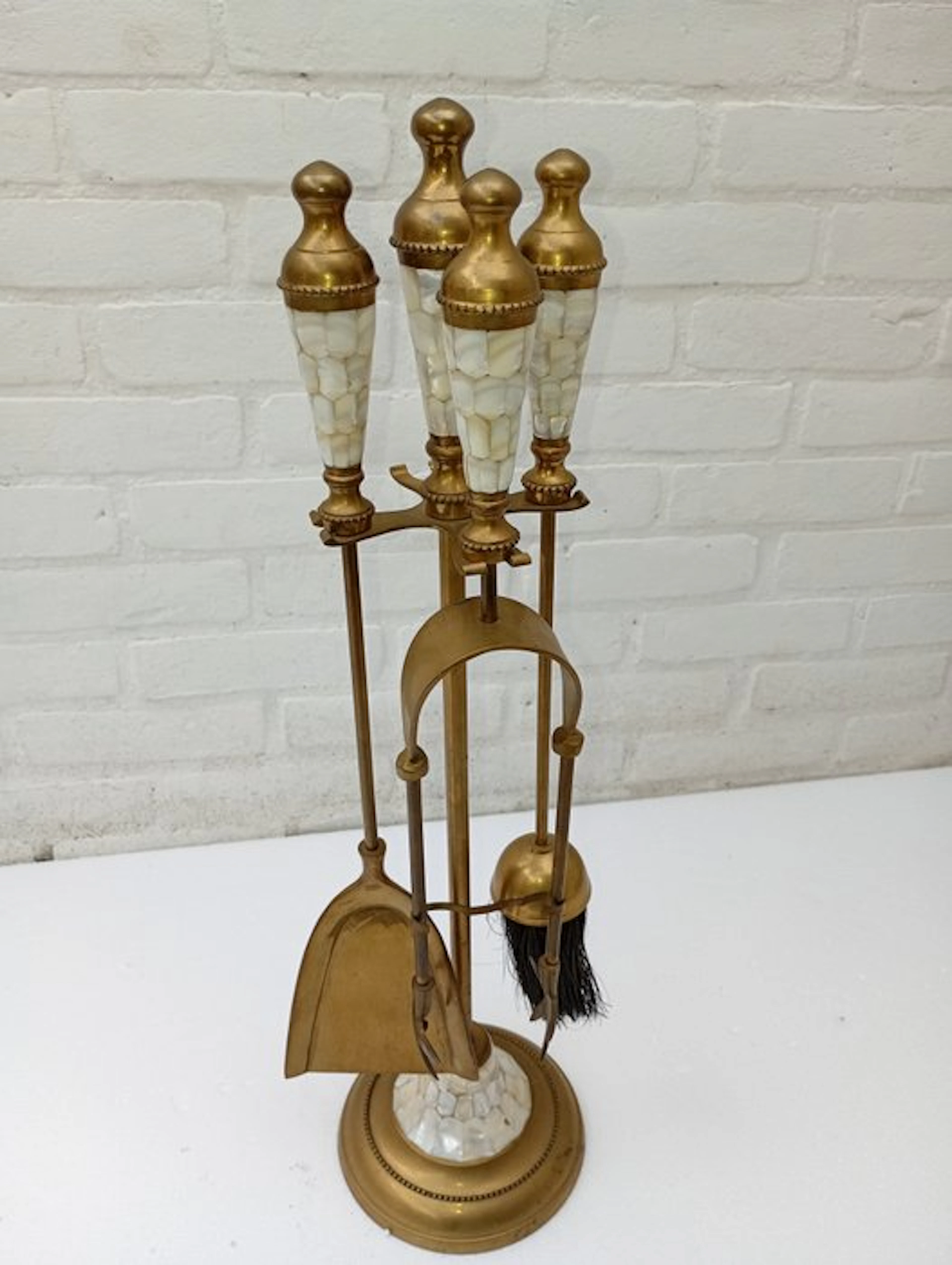 Fireplace accessory (4) - Brass, Mother of Pearl