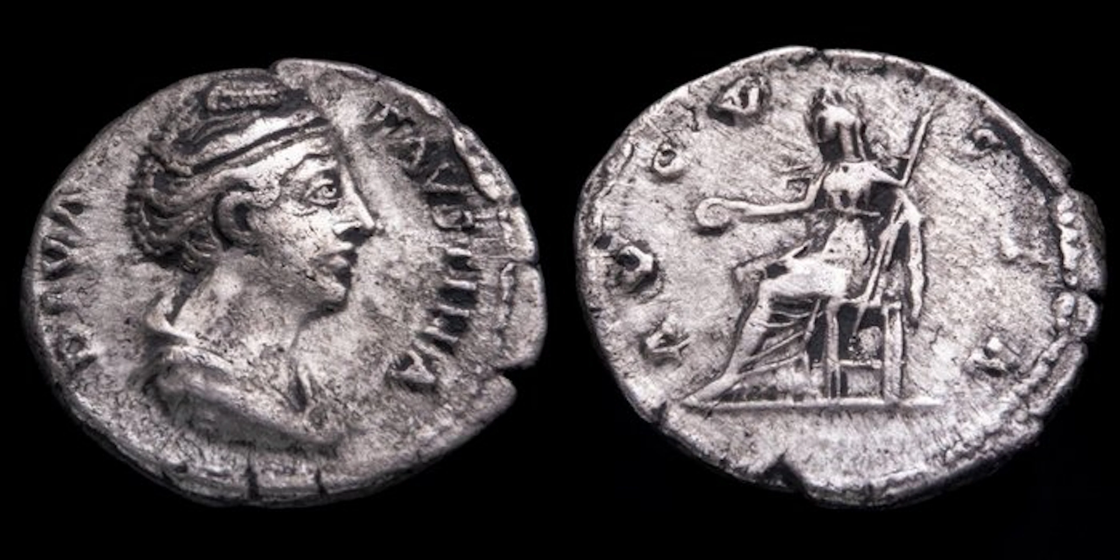 Roman Empire. Diva Faustina. Denarius AVGVSTA (No reserve price)