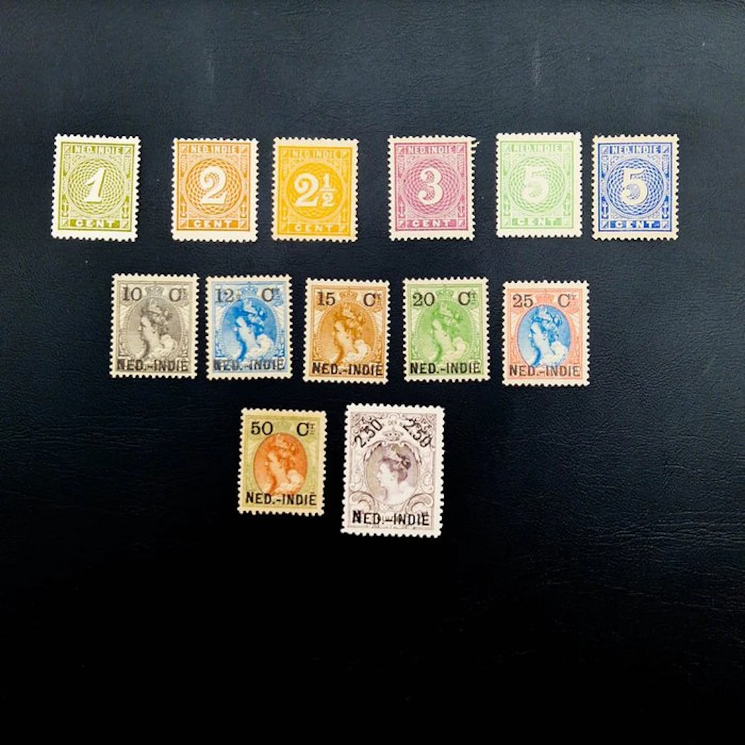 Dutch East Indies 1883/1897 - Numbers and Wilhelmina up to 2.50 guilders