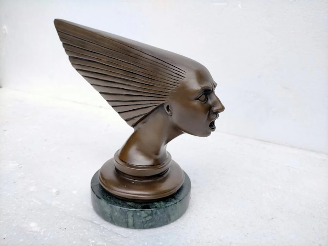 Sculpture, spirit of the wind - 18 cm - bronze marble