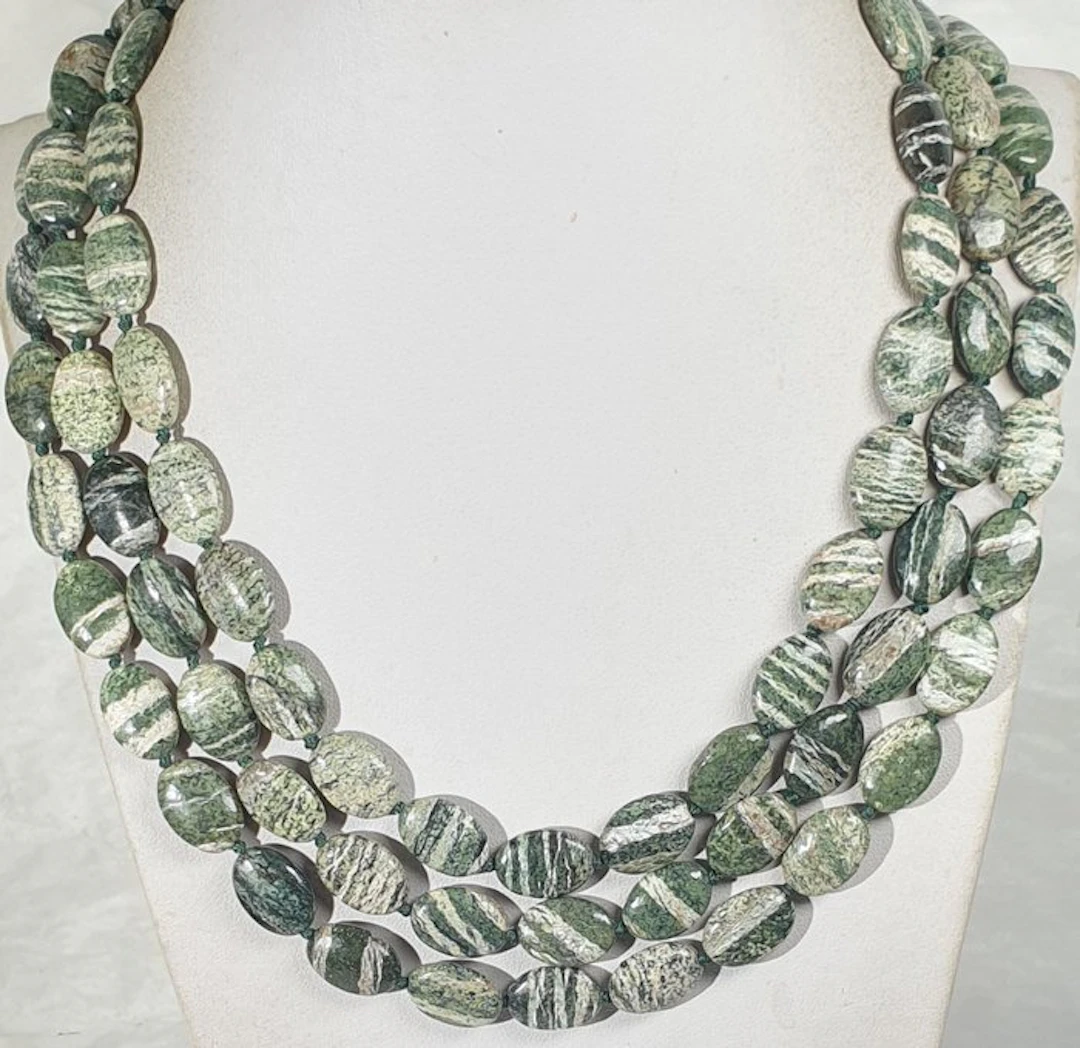 Natural Green Zebra Jasper - VERY RARE - Connects with...