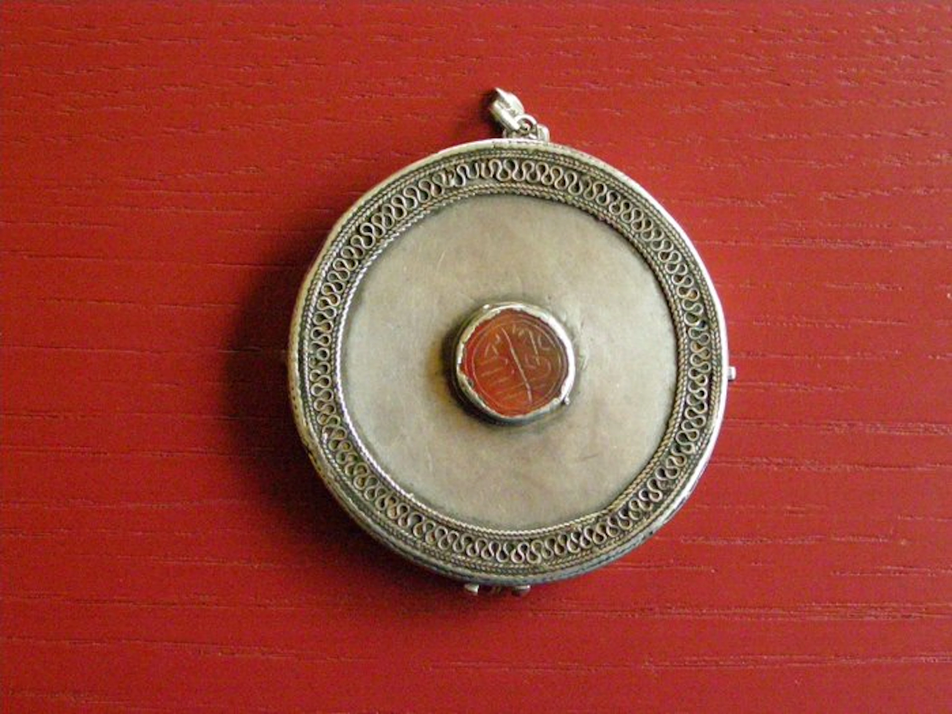 Ghau - Koran Doos - Silver and Carnelian - Turkmenistan - antique