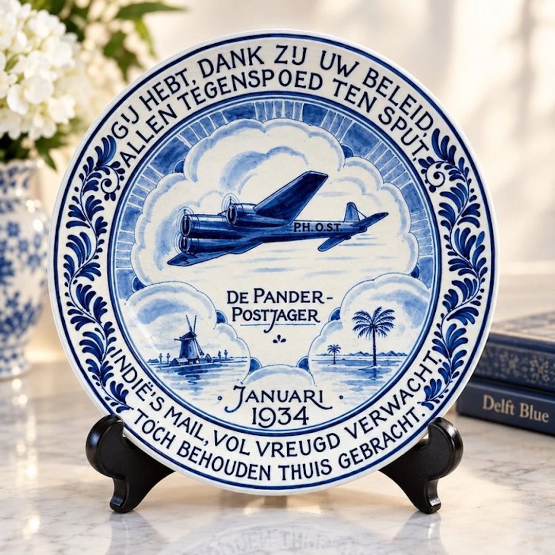 Delft, Plateelbakkerij - De Pander Postjager January 1934...