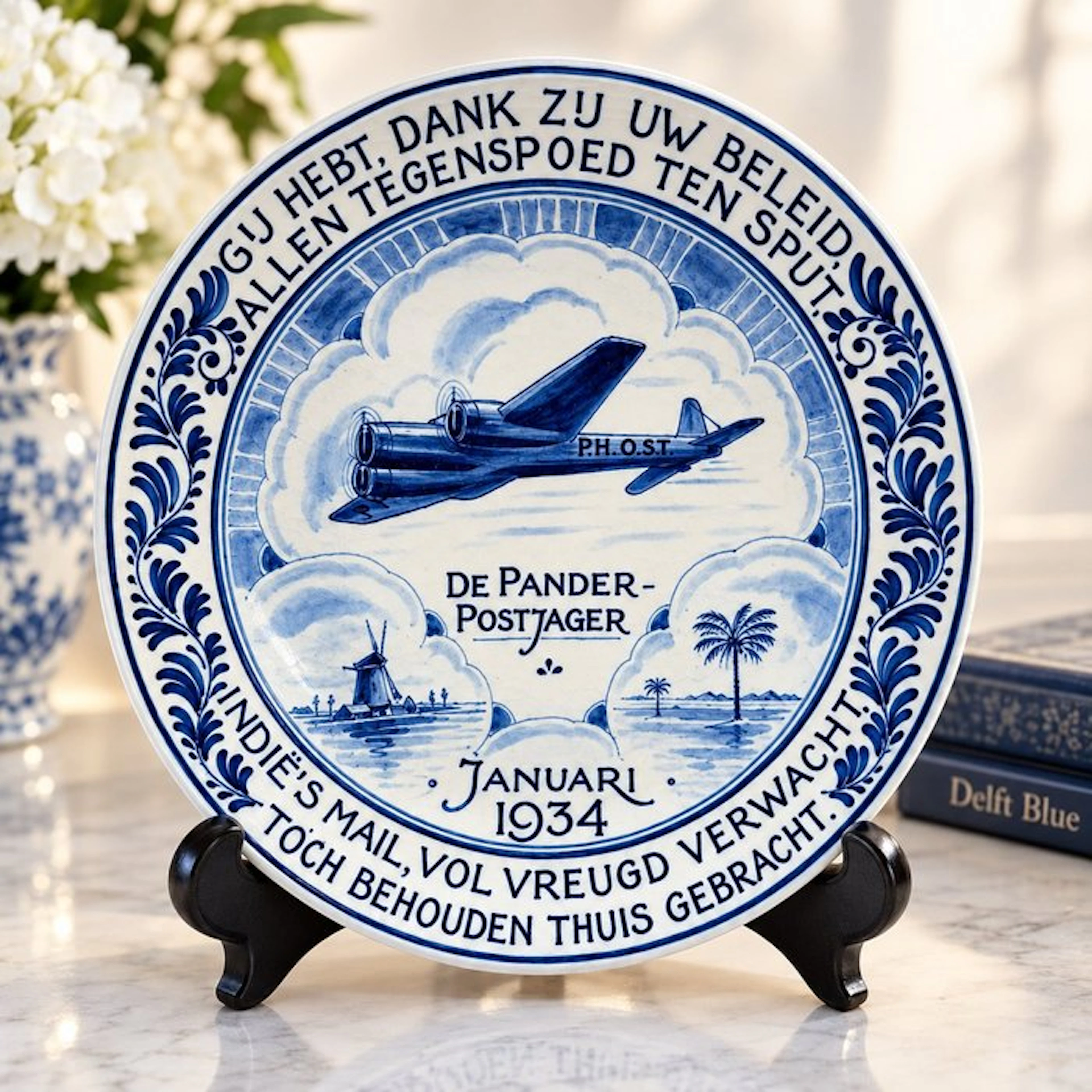 Delft, Plateelbakkerij - De Pander Postjager January 1934...
