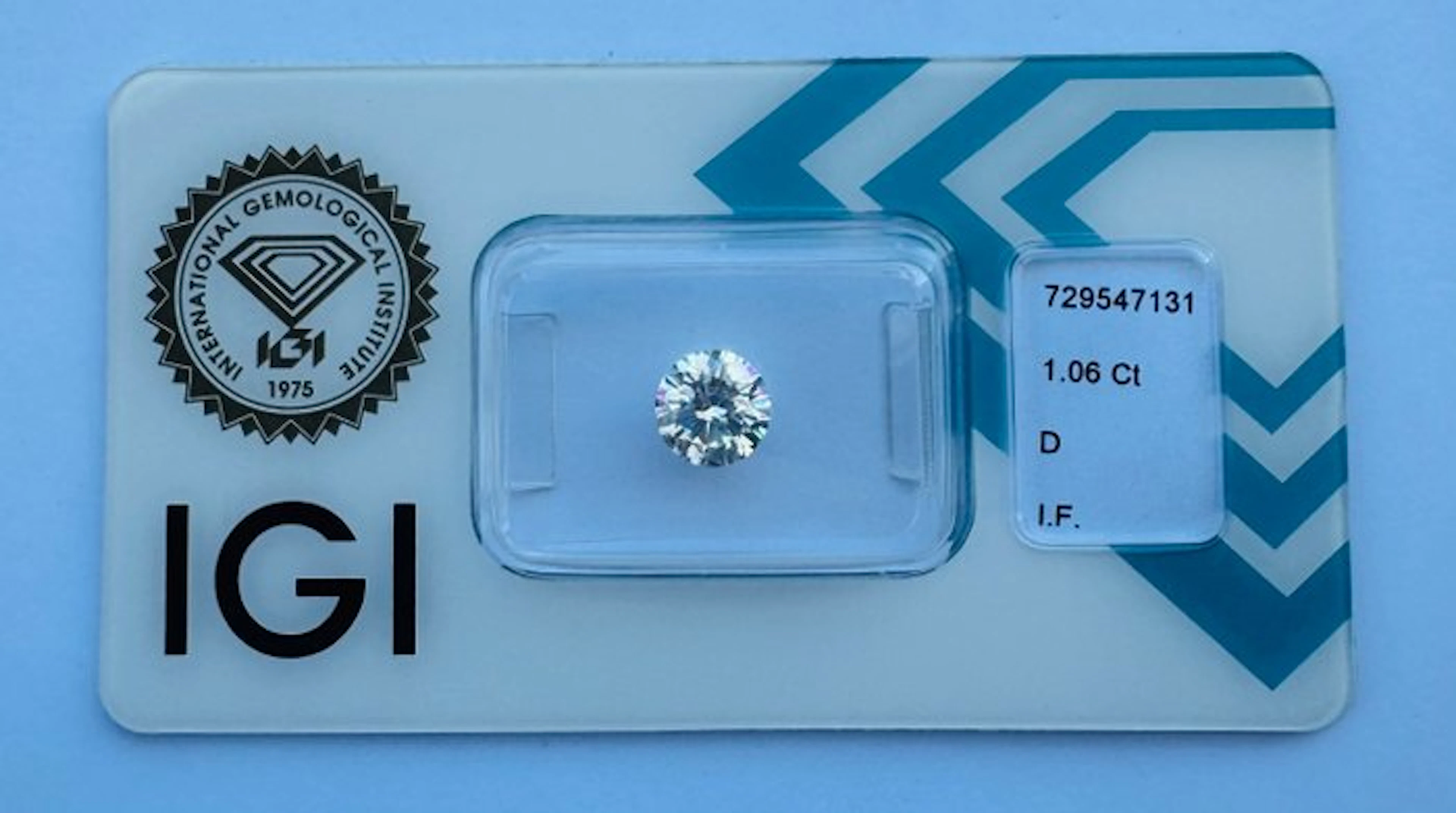 1 pcs Diamond (Natural) - 1.06 ct - Round - D...