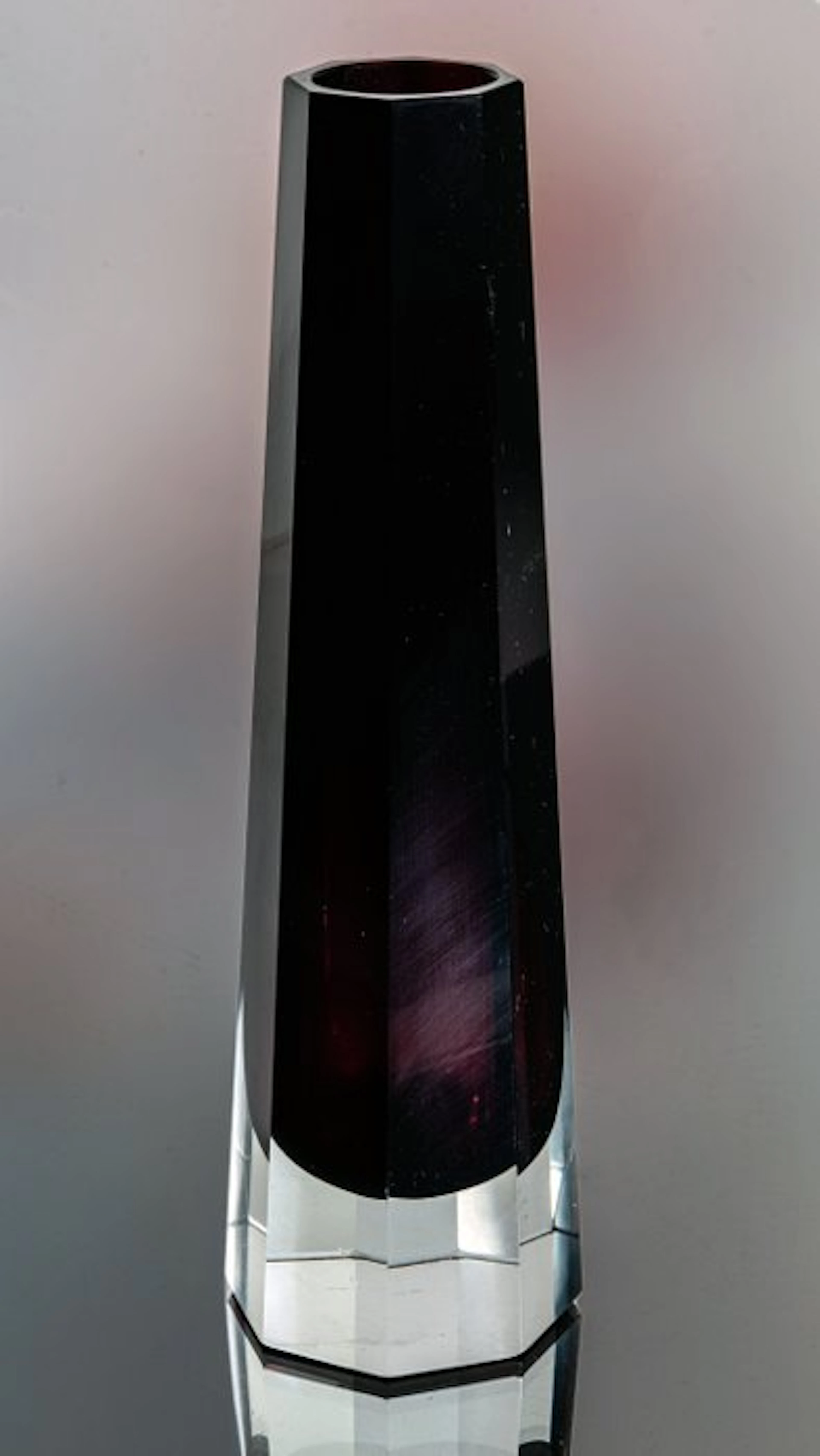 VEB Kunst Glas Wasungen - Vase - Faceted vase object...