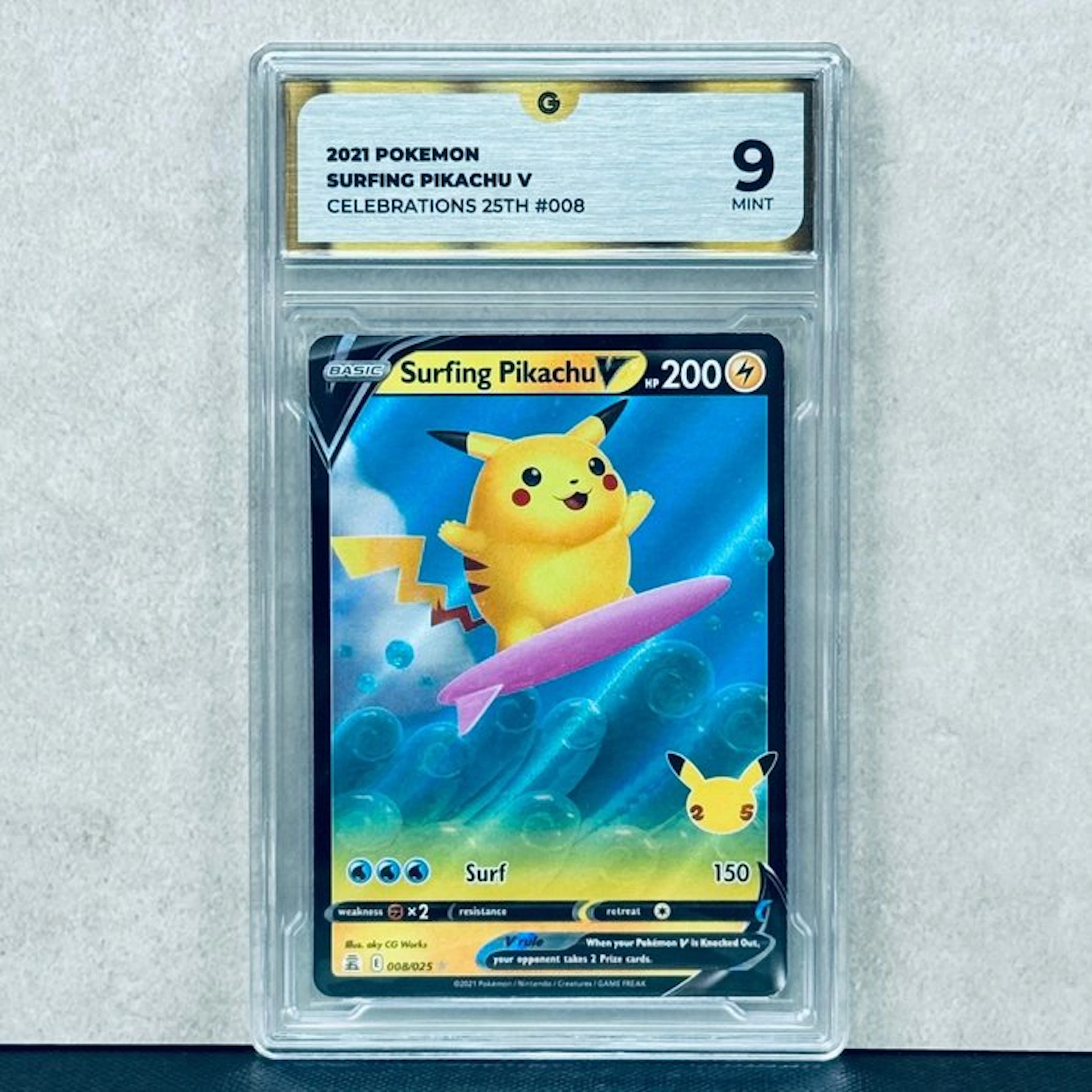Pokémon Graded card - SURFING PIKACHU V #008 2021 POKEMON...