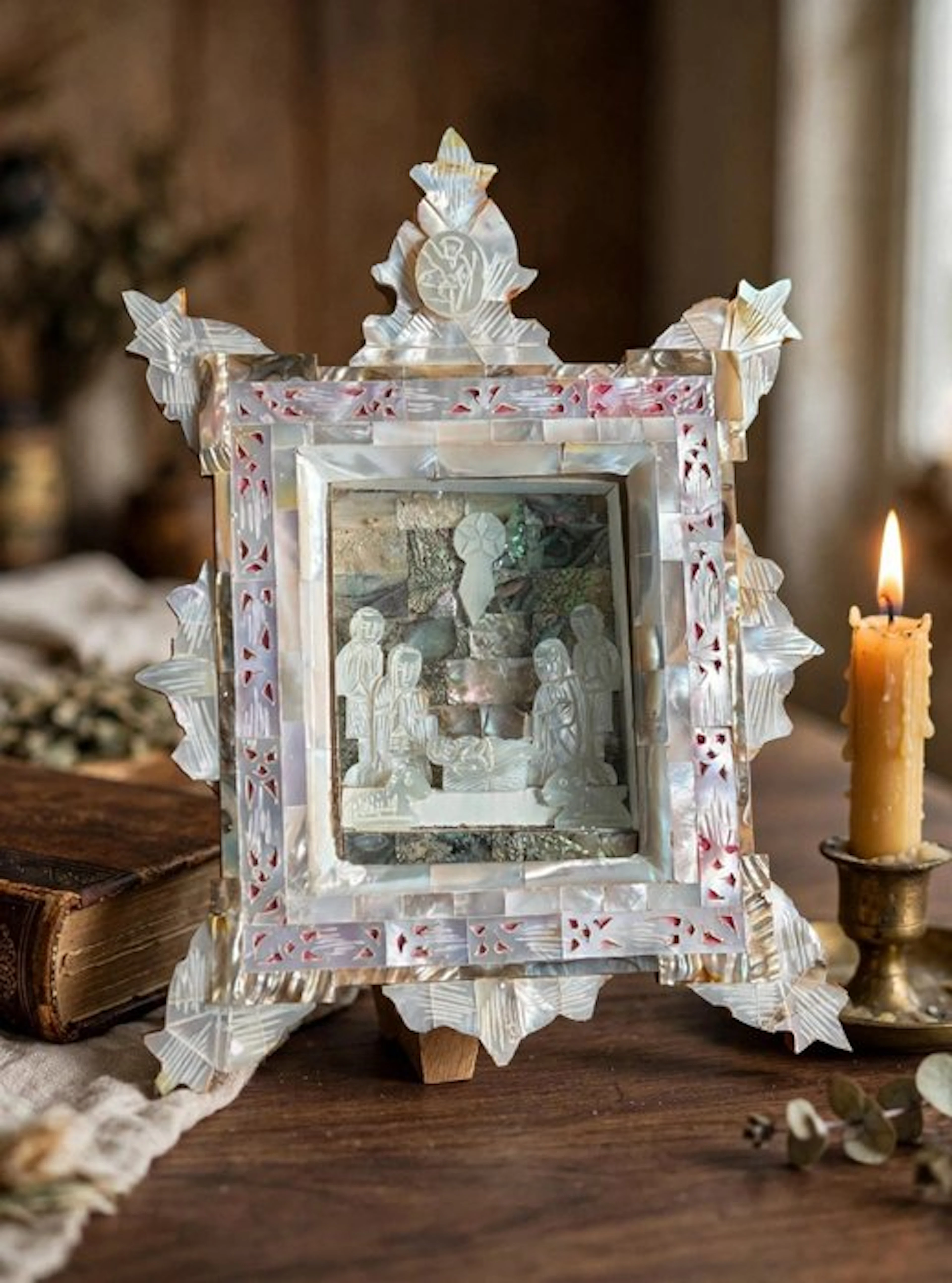 Nativity Scene - Mother of Pearl - Diorama - 1940-1950 - Israel