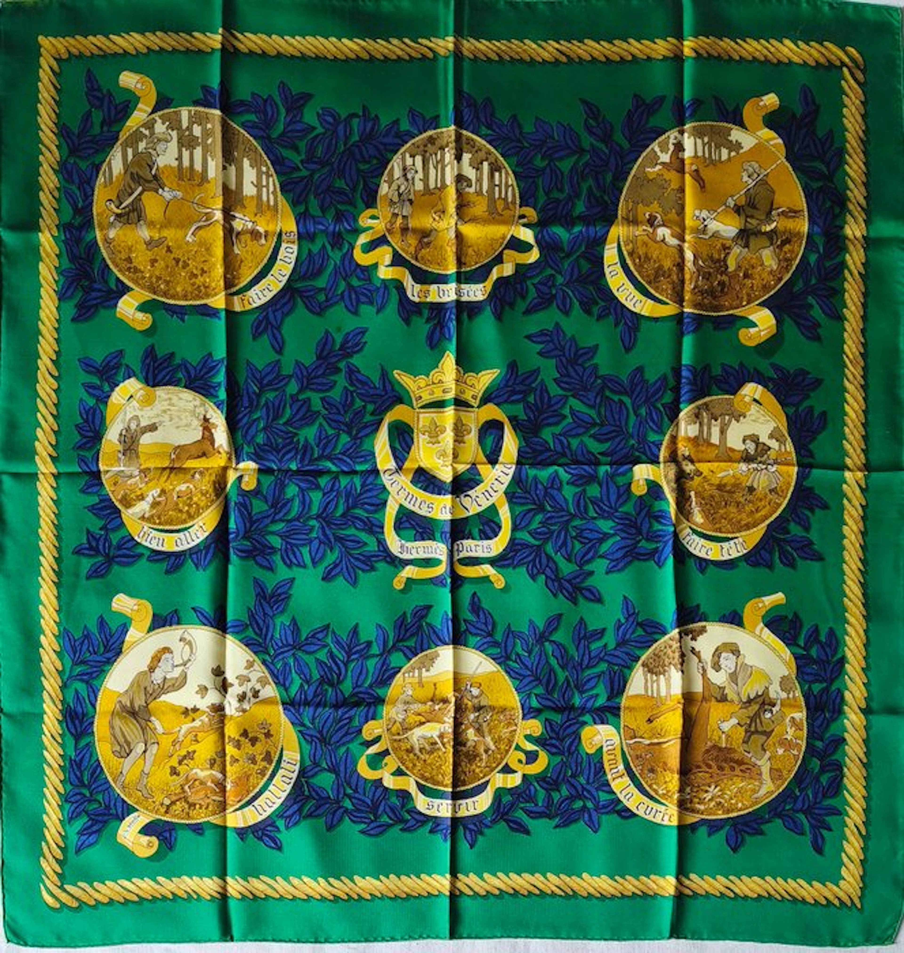 Hermès - TERMES DE VÉNERIE by Charles-Jean Hallo. 1966 - Foulard