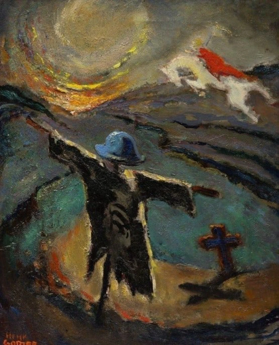 Henk Gorter (1908-1974) - Surrealistic landscape