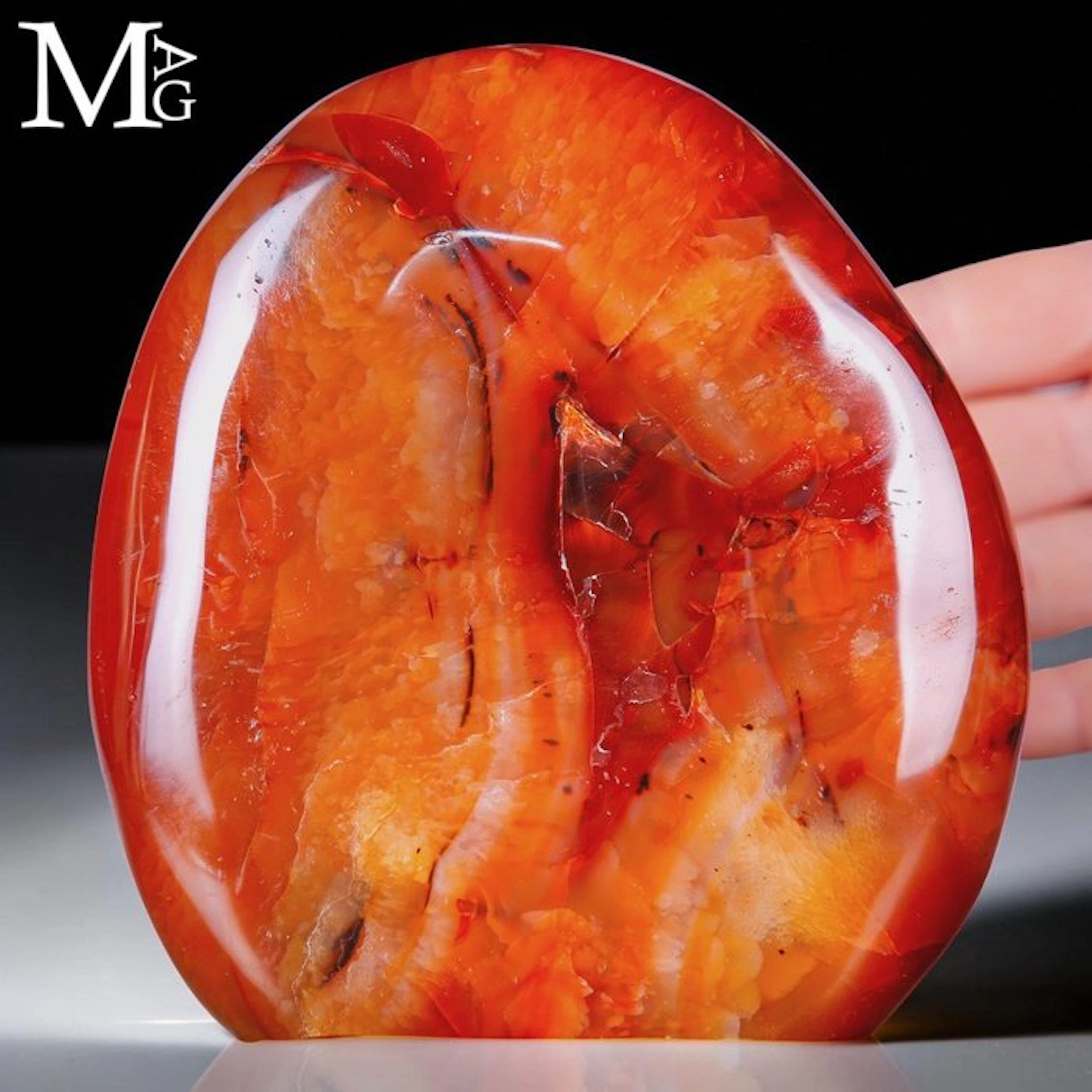 Red Polished Carnelian from Madagascar - Natural Deep...