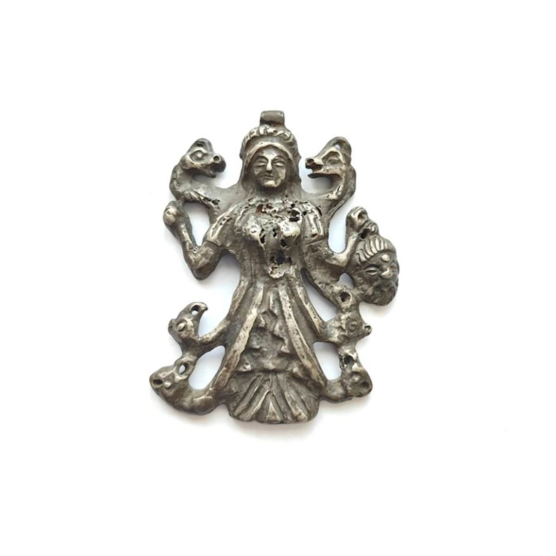 Scythian Silver Snake Deity Medaillon Pendant - 69 mm