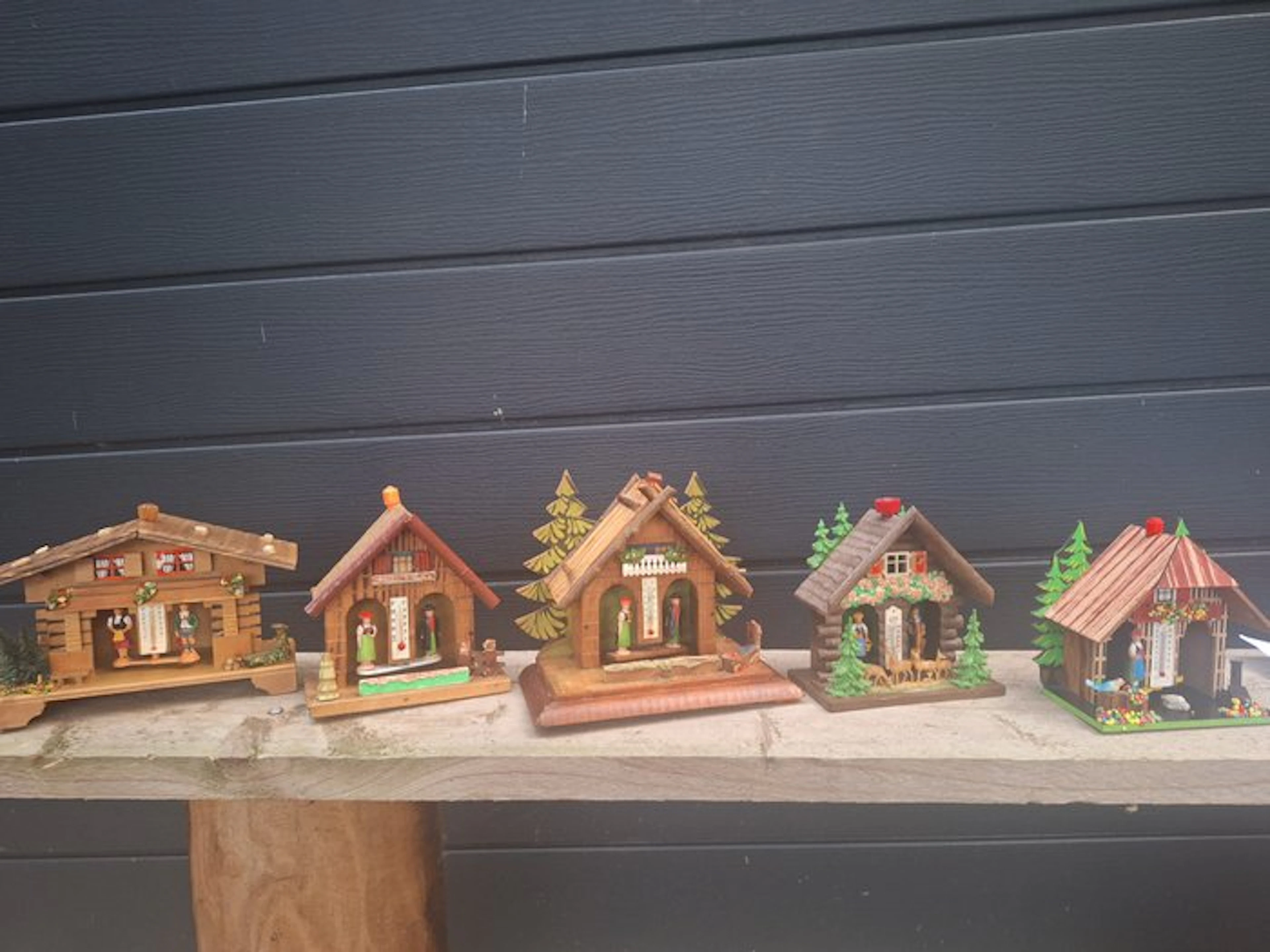Weather station (5) - Plywood - Five weather houses.