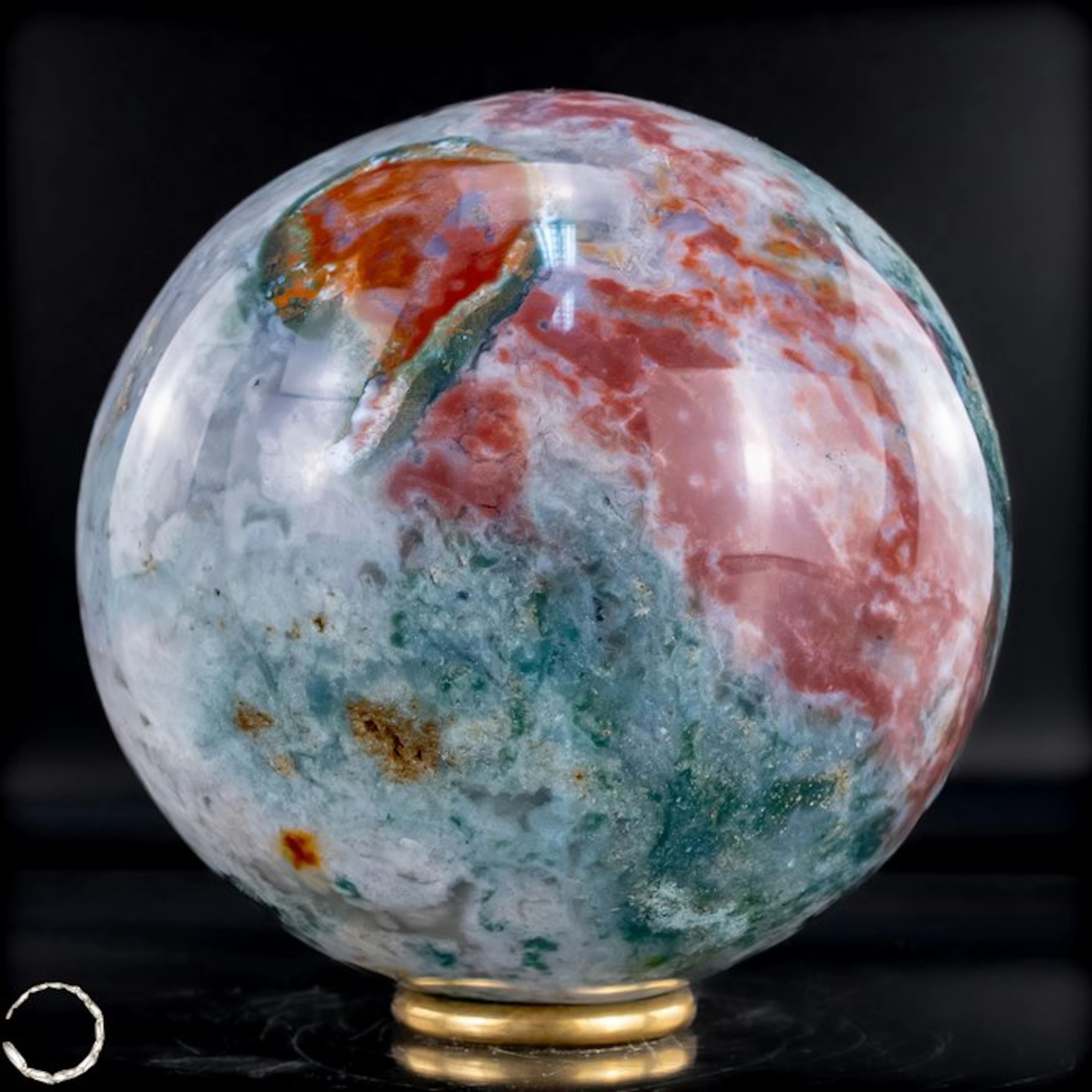 Ocean Jasper Sphere – Unique natural art with fascinating colors -- 2401.76 g