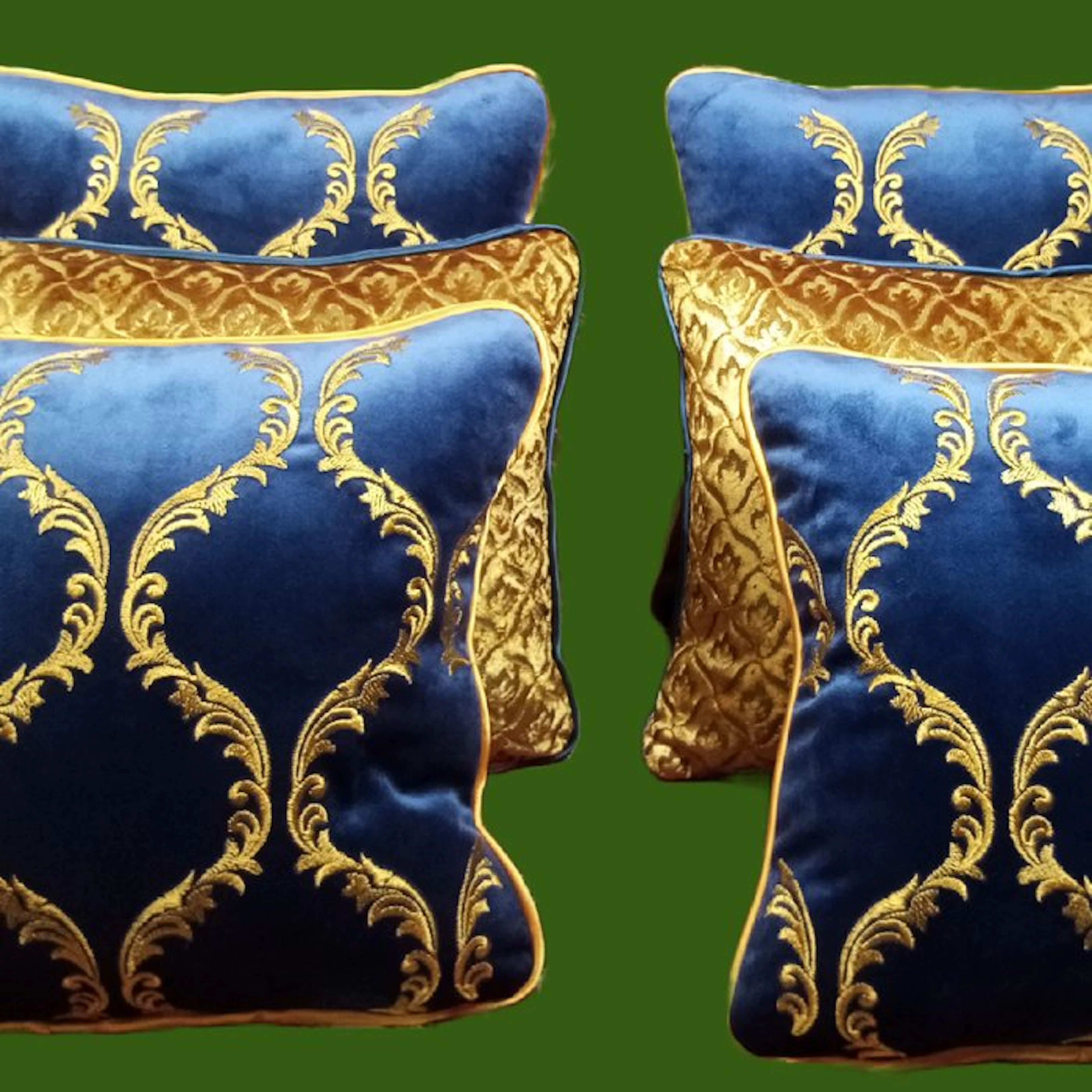 Pillow set: four with Manufatti Toscani fabric and two with luxury velvet