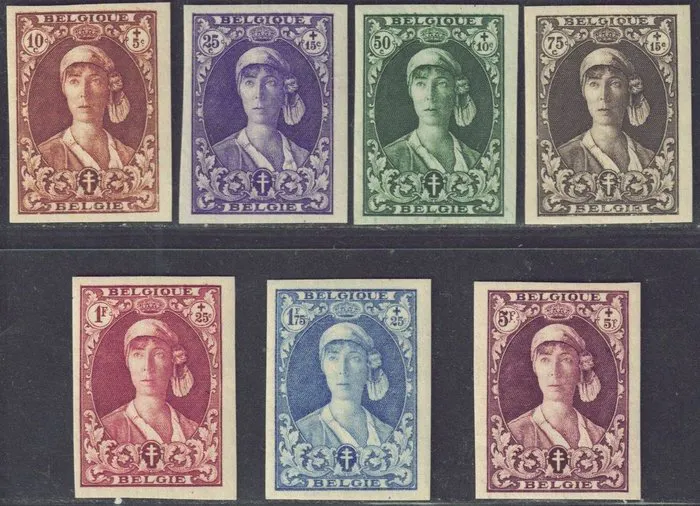 Belgium 1931 - Queen Elizabeth as a nurse, untouched. - OBP 326/332