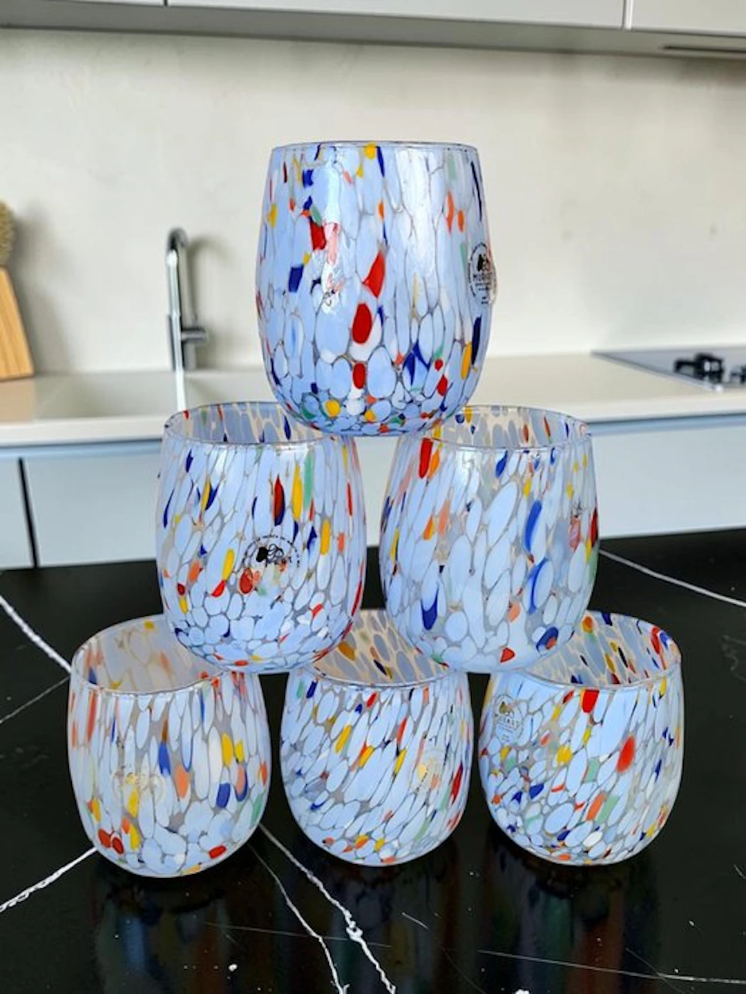 MurArt - Drinking set (6) - Glass - Murrine Millefiori