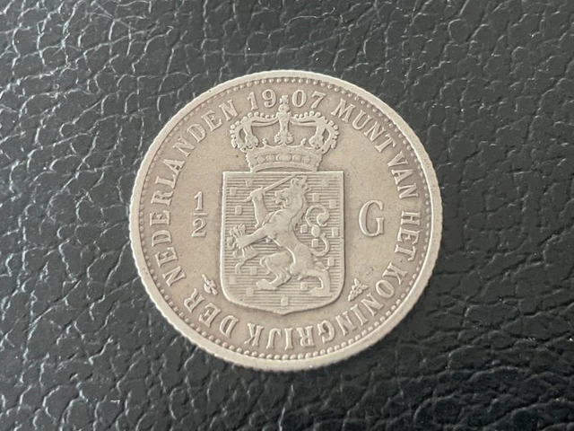 Netherlands. Wilhelmina. 1/2 Gulden 1907 (No reserve price)