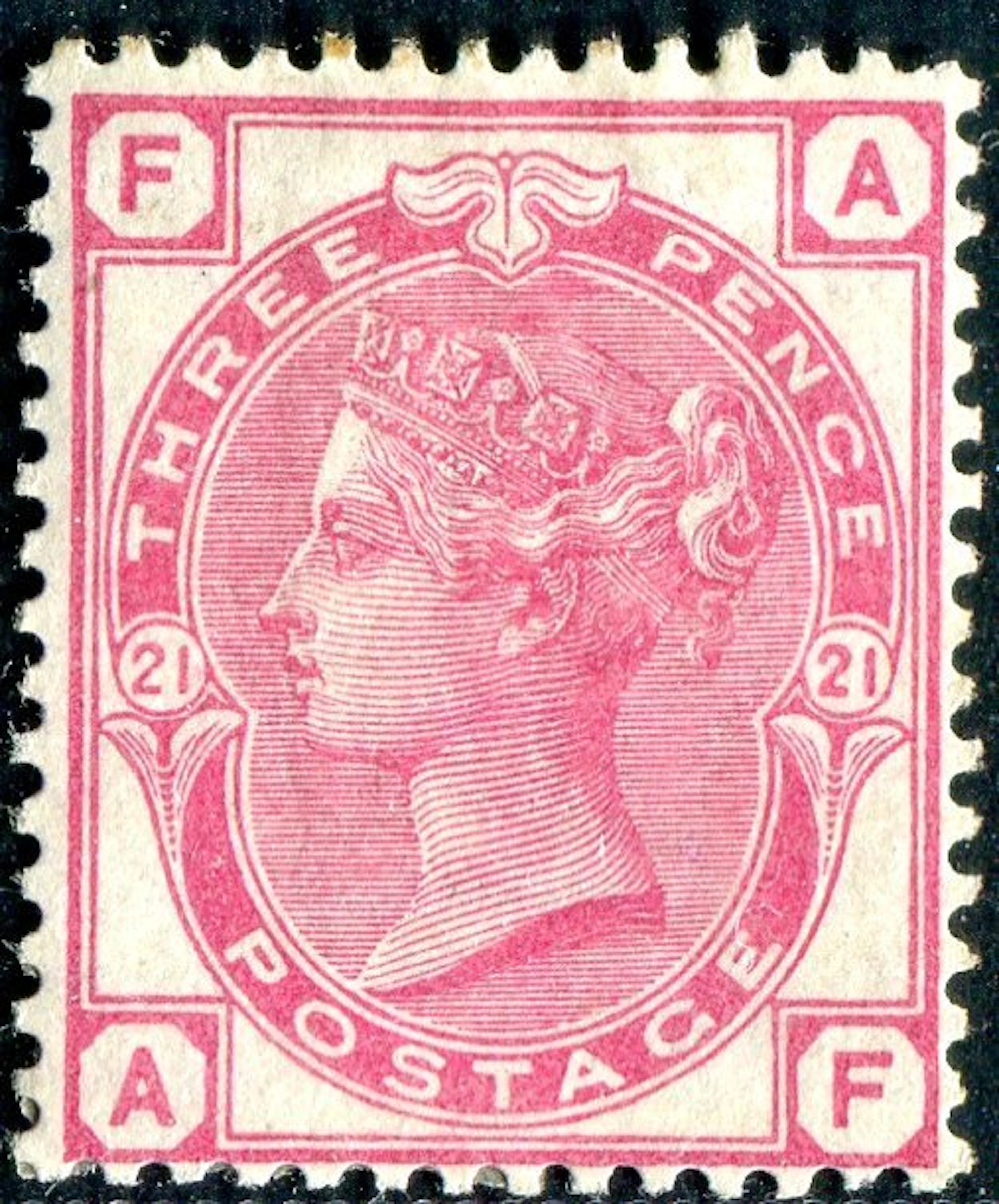 Great Britain 1881 - Victoria, 3d. rose pt. 21 , wmk. Crown - SG 158
