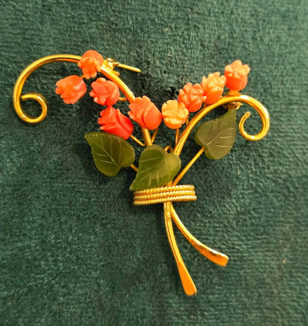 Swoboda - Coral - Gold-plated - Brooch - No reserve price