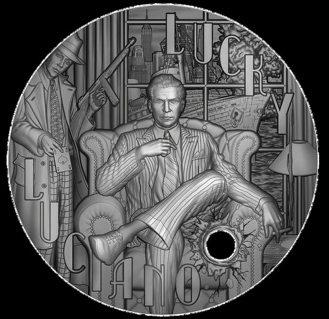 Niue. 5 Dollars 2024 Lucky Luciano the Gangster 2 Oz, (.999)