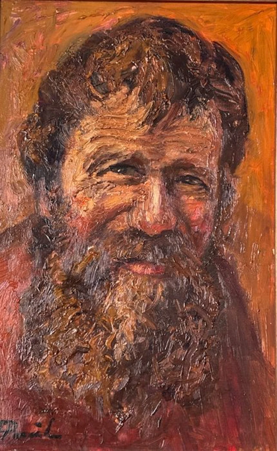 European School (XX), Signed T. Paul - Portrait of a Bearded Man