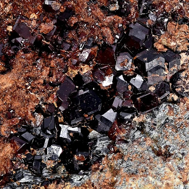 High quality deep red Hessonite Garnet and Clinochlore...