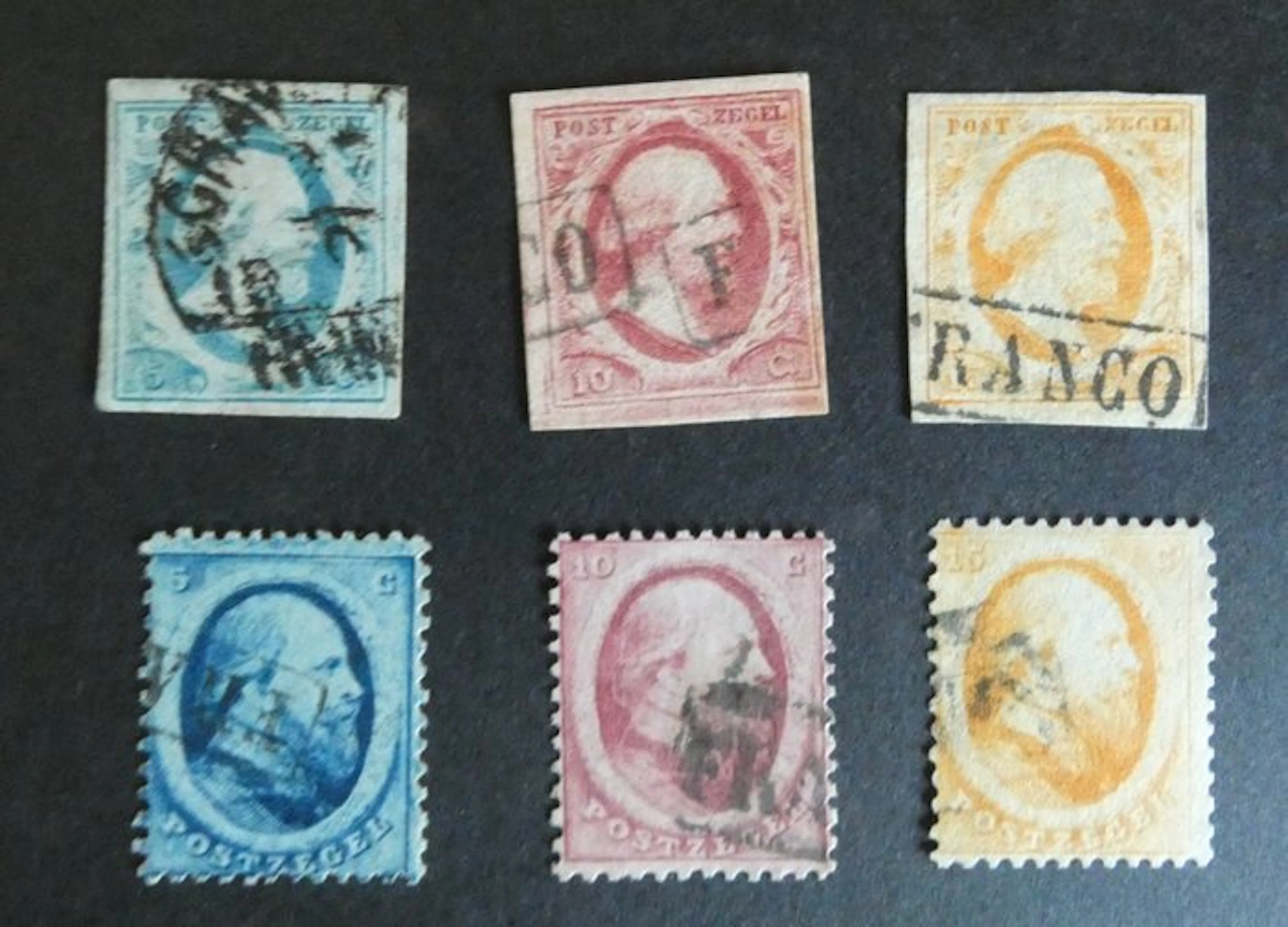 Netherlands 1852/1864 - King William III: First and Second Issue - NVPH 1-6