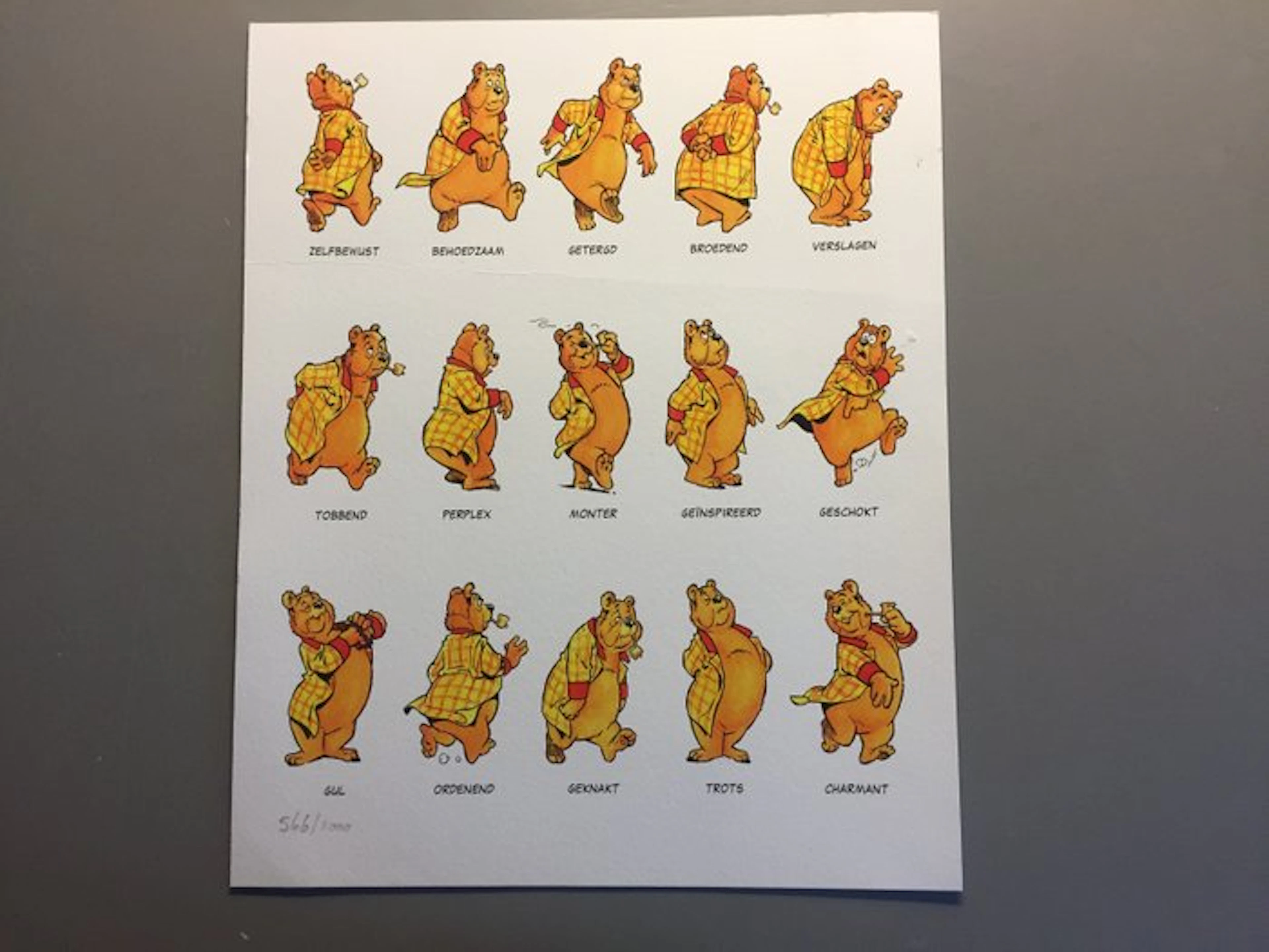 Marten Toonder - 1 Silkscreen - Bommel en Tom Poes - Emoties van een