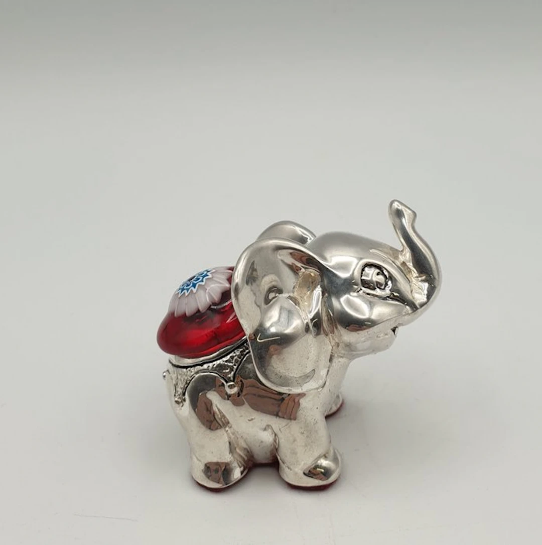 Elefantino rivestito in Argento e Vetro di Murano - Figurine - Murano glass