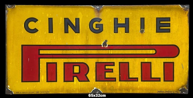 Pirelli - Pirelli belts - Enamel sign - Enamel