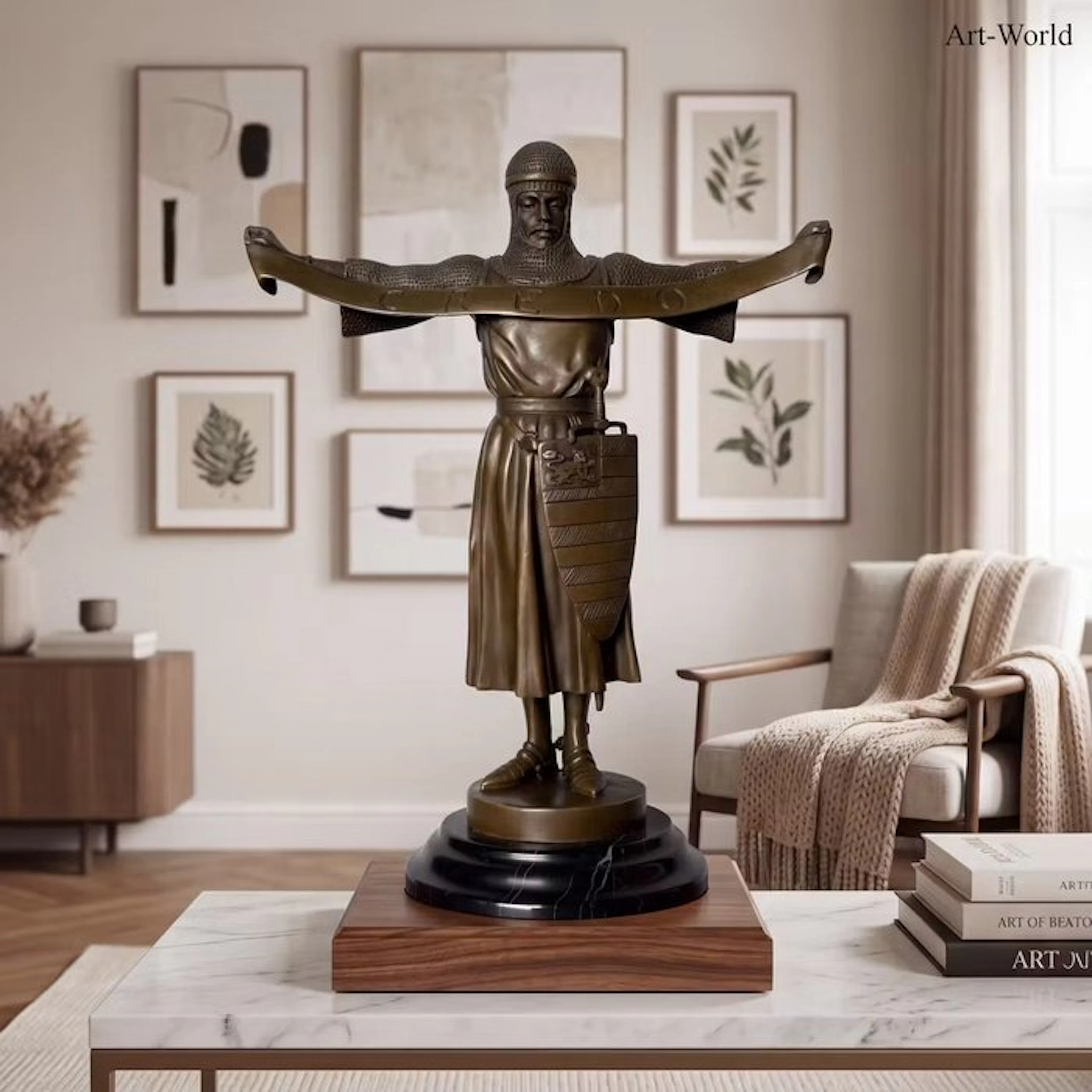 Statue, “Credo” 30 cm Naar: Fremiet - 30 cm - Bronze, Marble