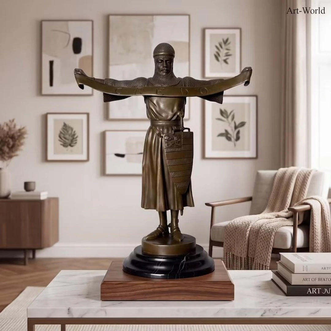 Statue, “Credo” 30 cm Naar: Fremiet - 30 cm - Bronze, Marble