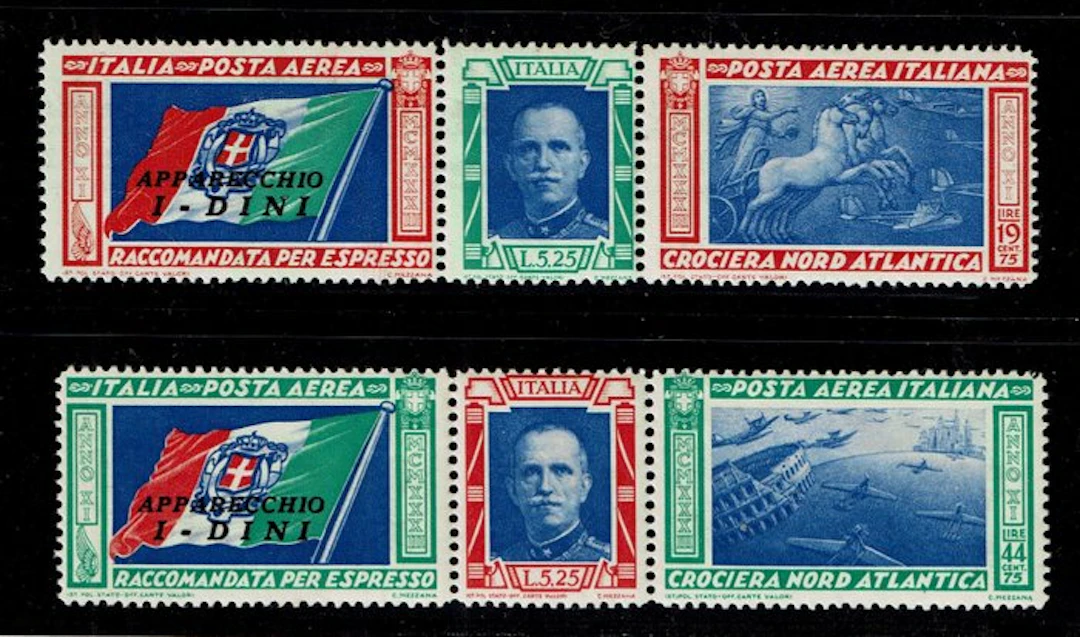 Italy Kingdom 1933 - Triptychs North Atlantic Cruise I-DINI