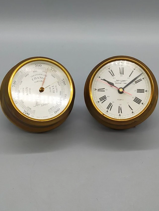 Jerger Marine Time Wall Clock & Barometer Set – Brass...