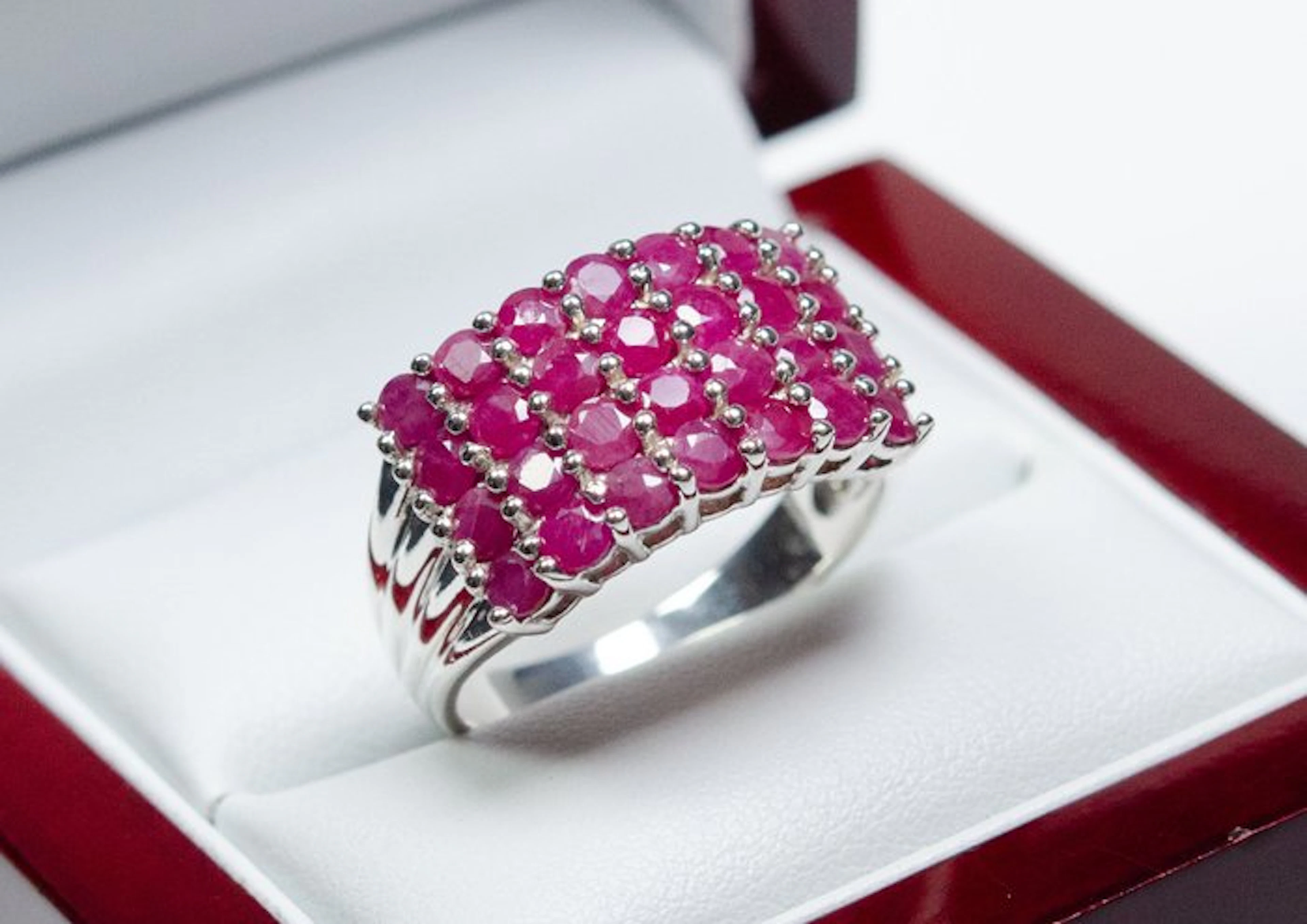 No reserve price - Ring - 925 silver - 3.50 ct rubies