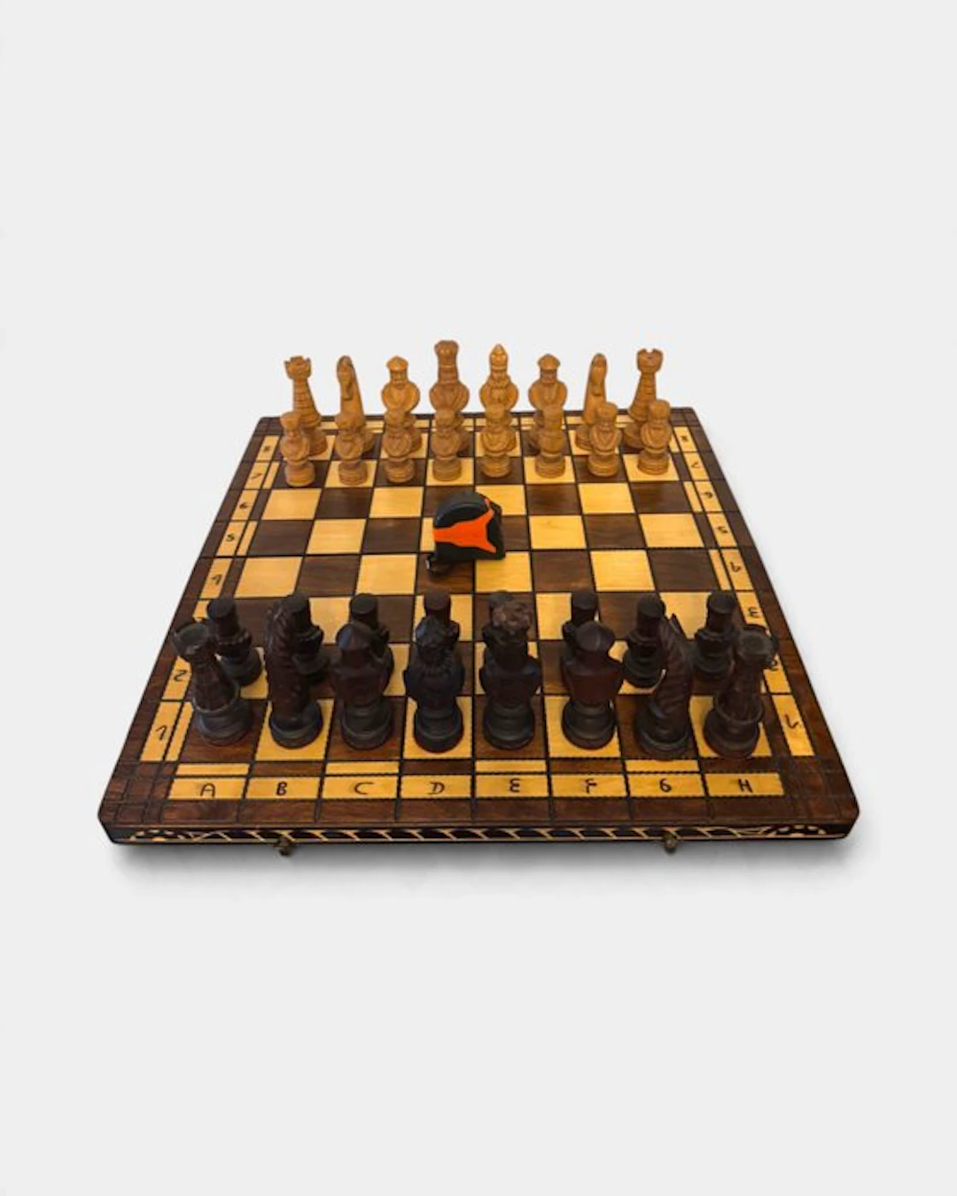 Chess set - fraai vintage houten schaakspel en mooi houten bord - Wood