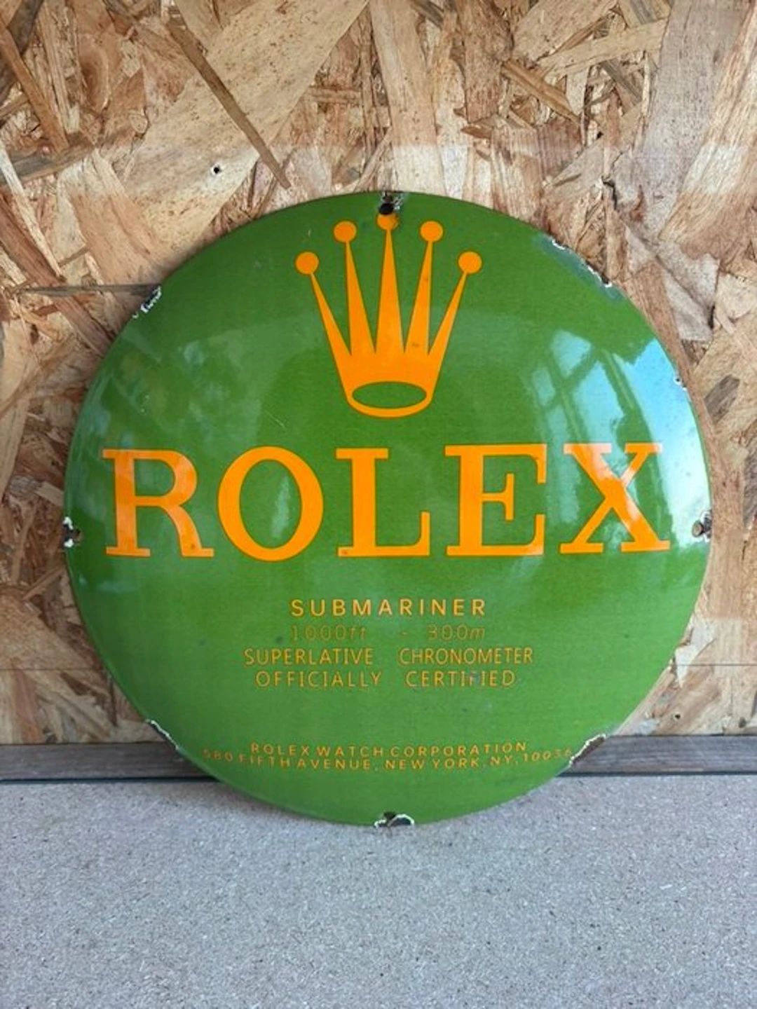 Magnificent enameled ROLEX plaque - 30cm - Vintage - Enamel plate - Steel