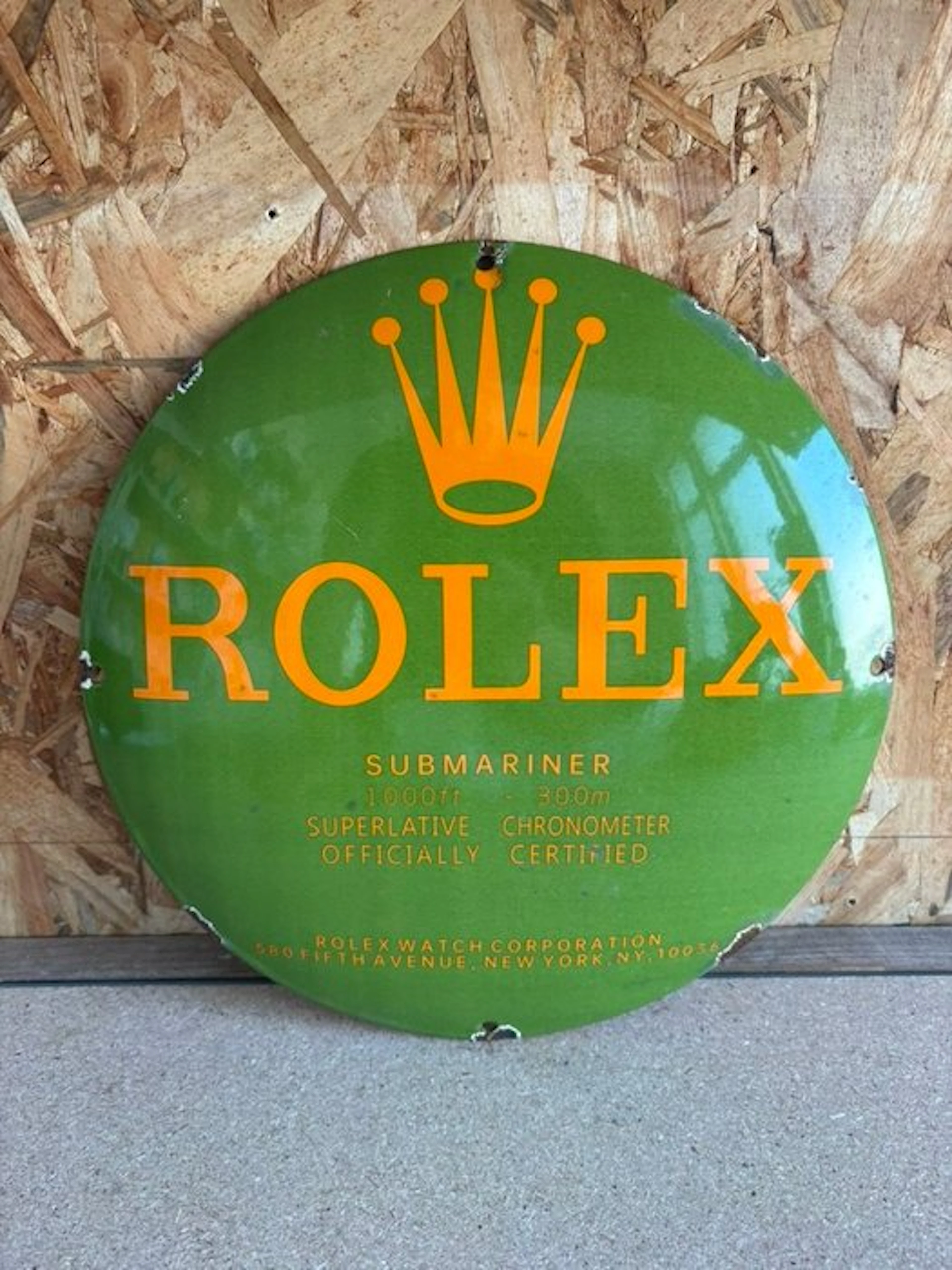 Magnificent enameled ROLEX plaque - 30cm - Vintage - Enamel plate - Steel