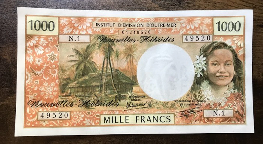 New Hebrides. - 1000 Francs ND (1980) - Pick 20c (No reserve price)